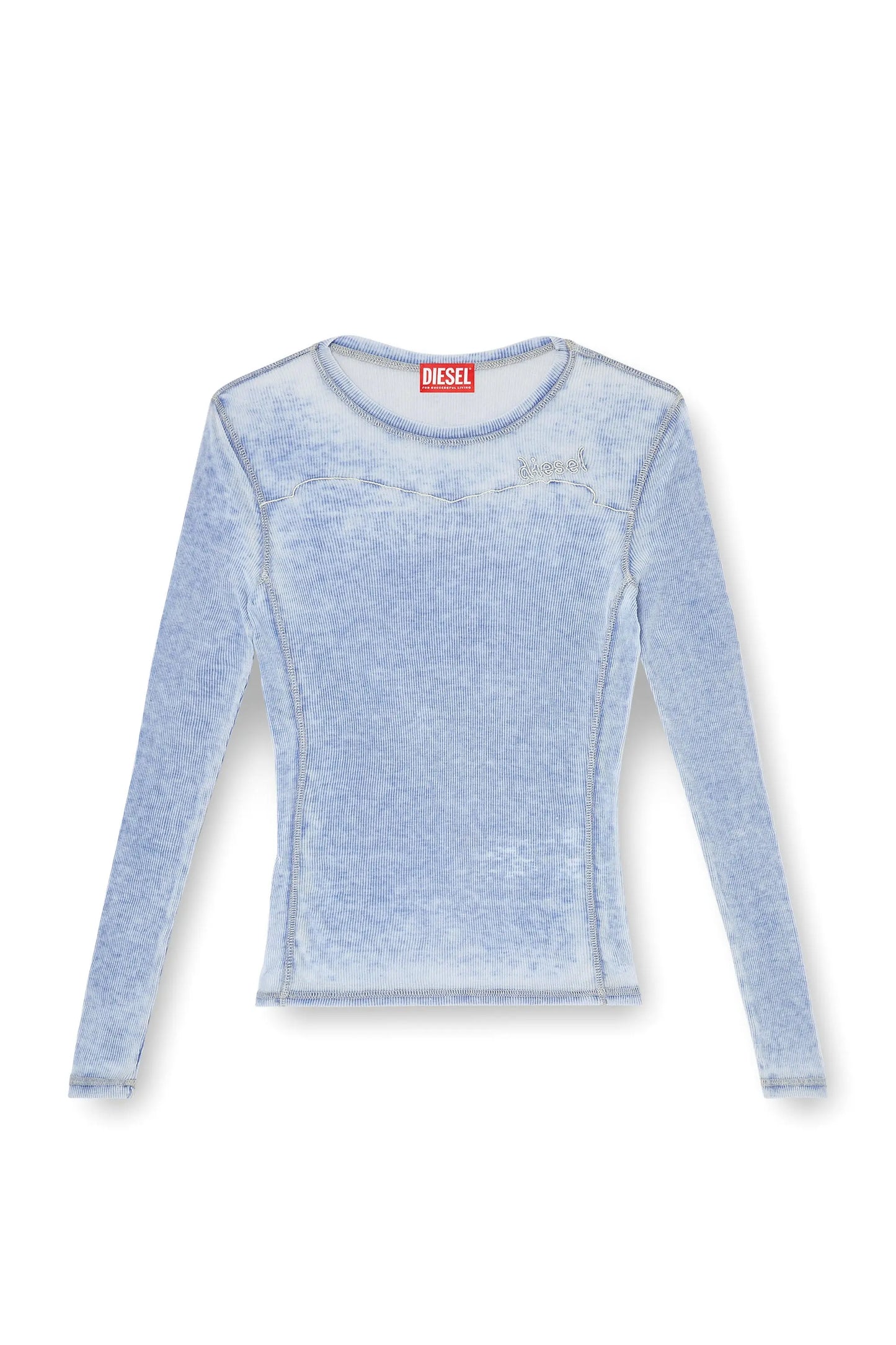 Top in light ribbed jersey with logo embroidery
