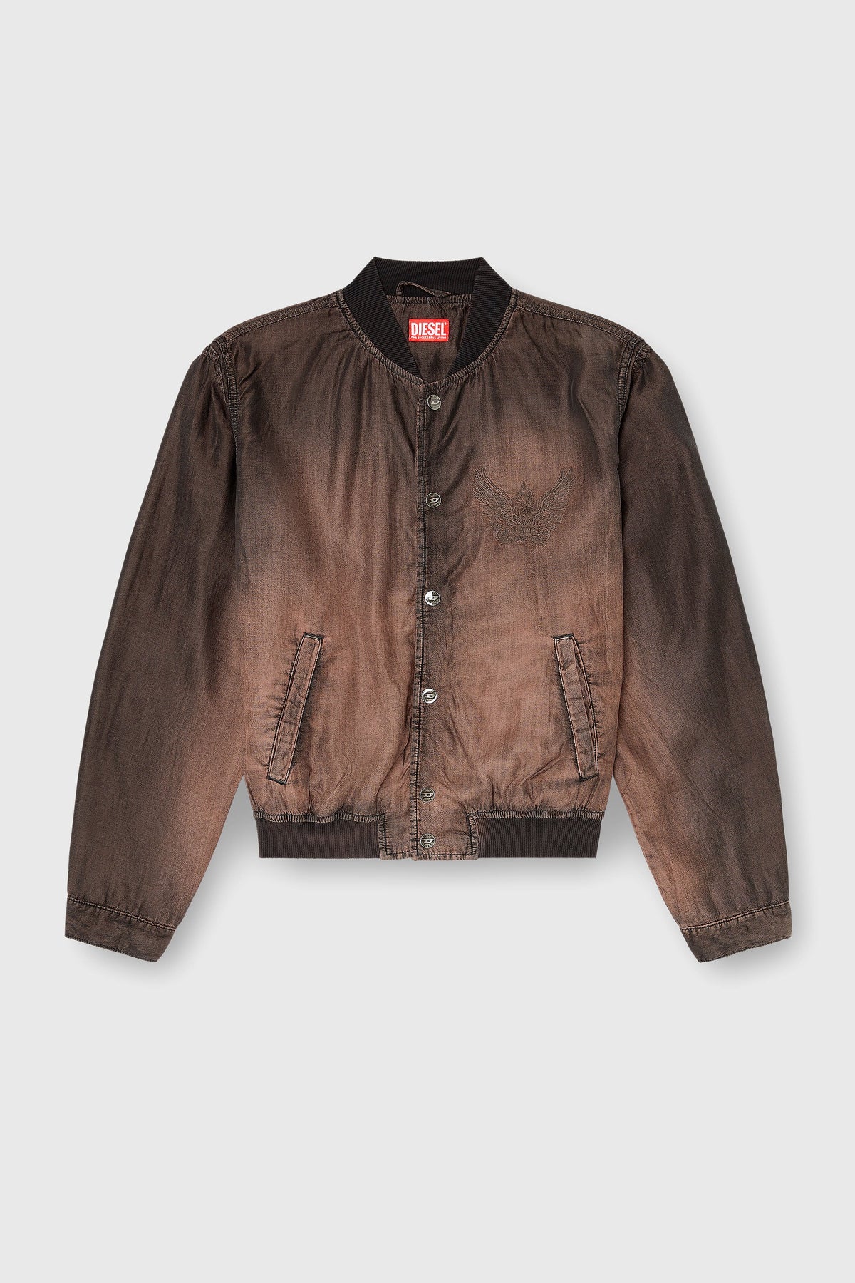 Bomber jacket in fluid coated denim