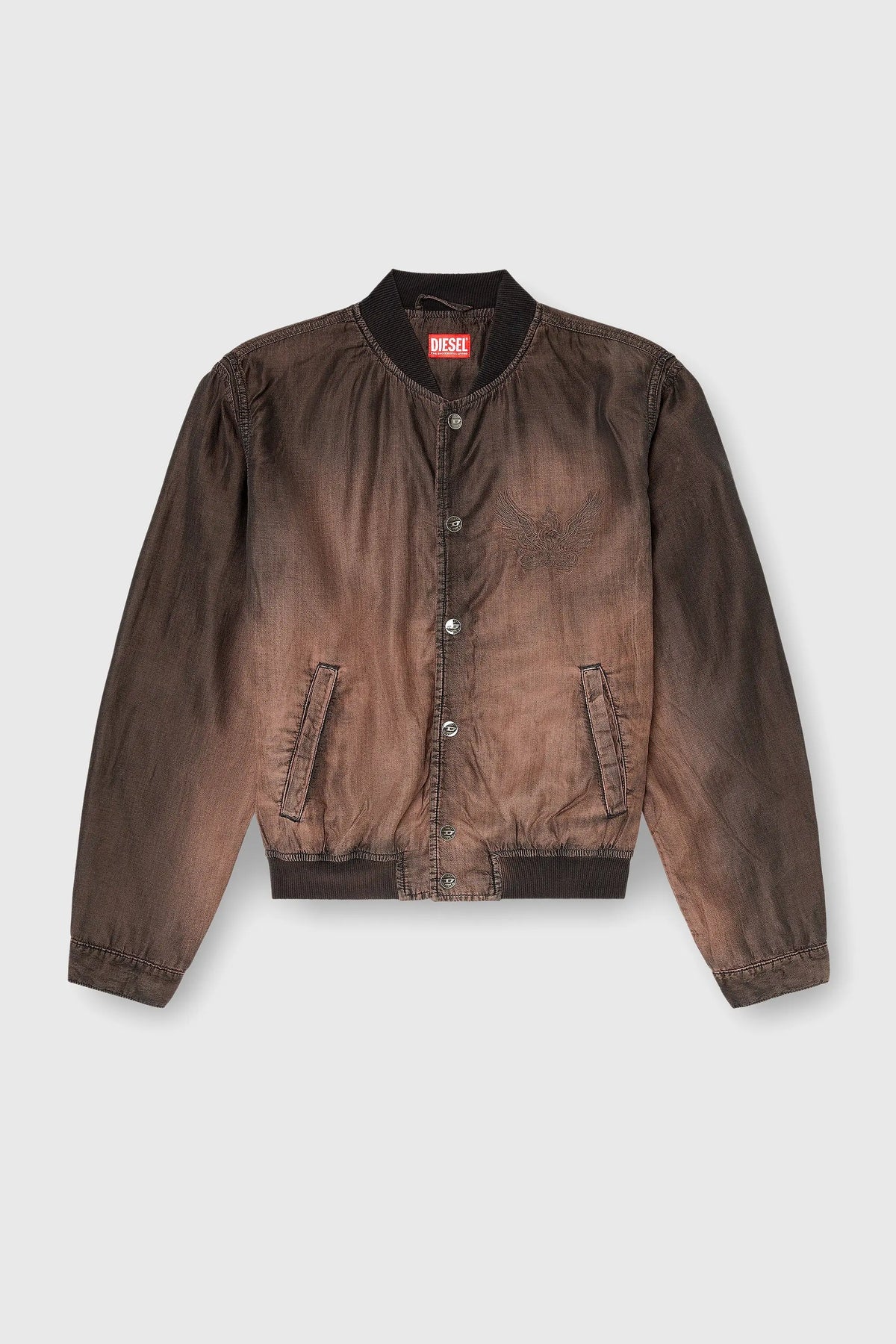 Bomber jacket in fluid coated denim Diesel