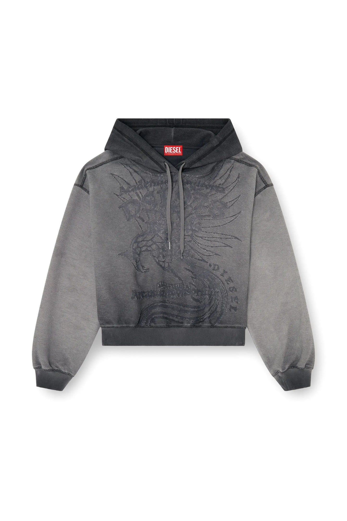 Hoodie with dévoré print