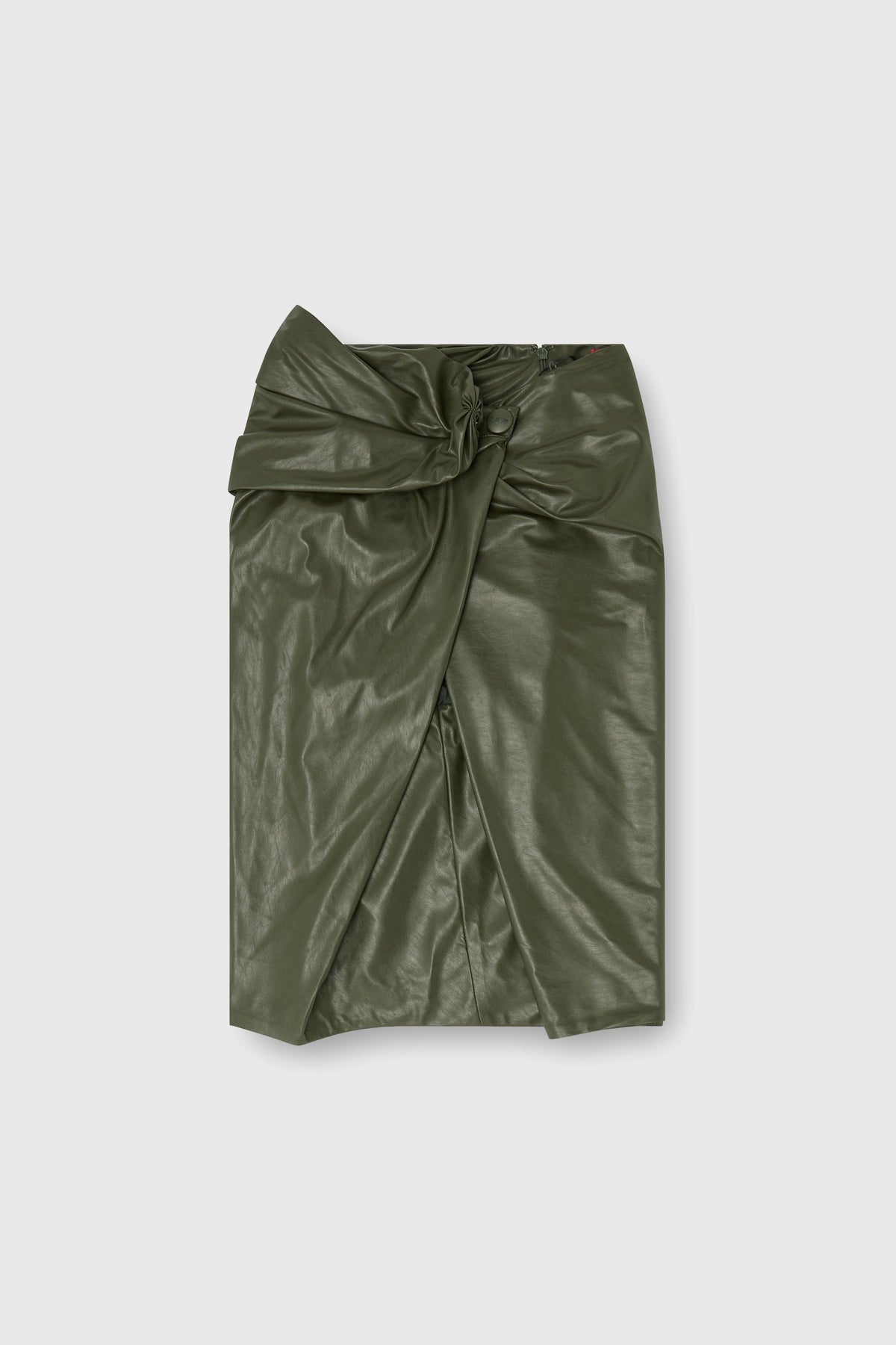 Draped pencil skirt with split