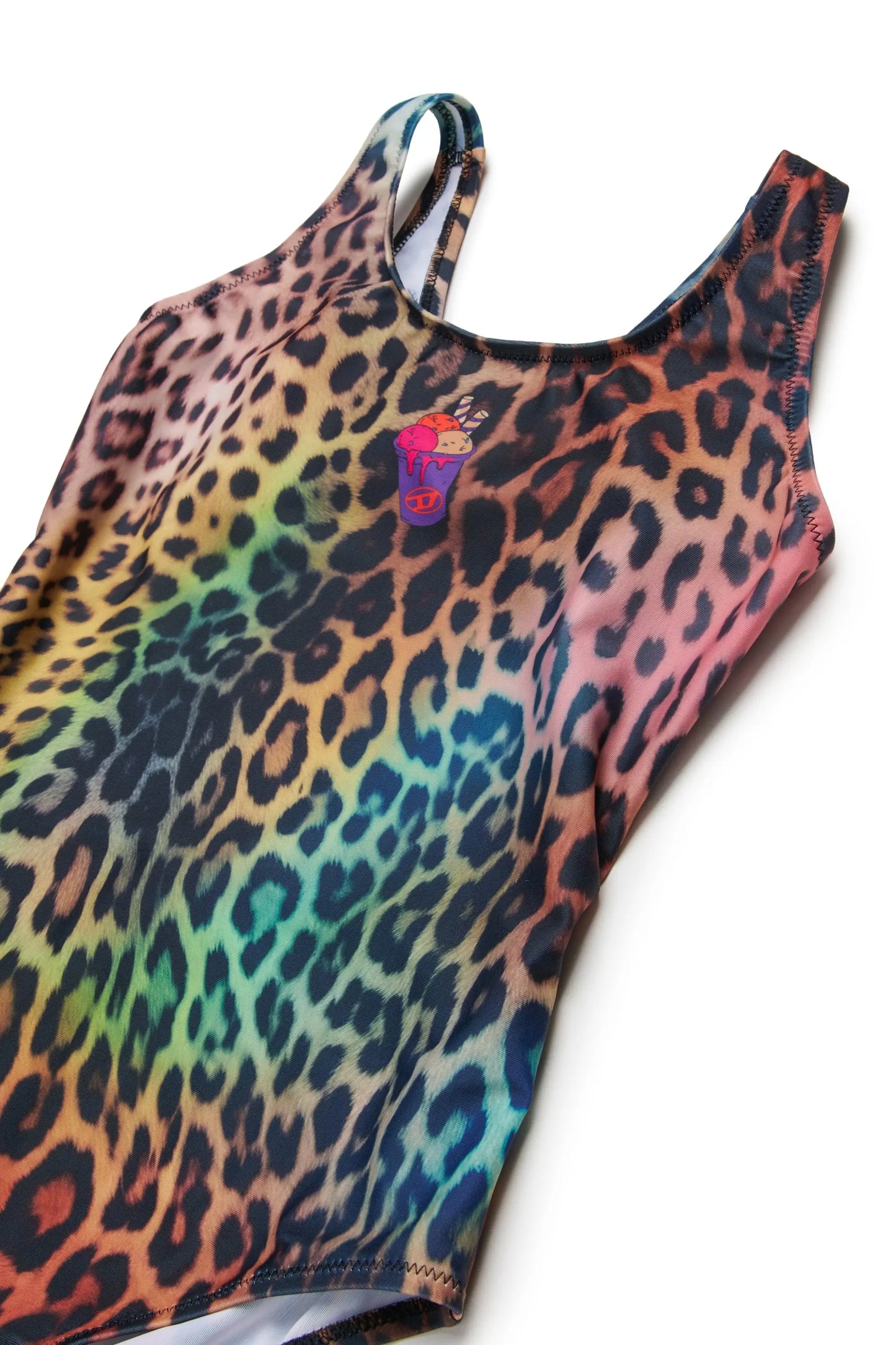 Swimsuit with multicolour animal print