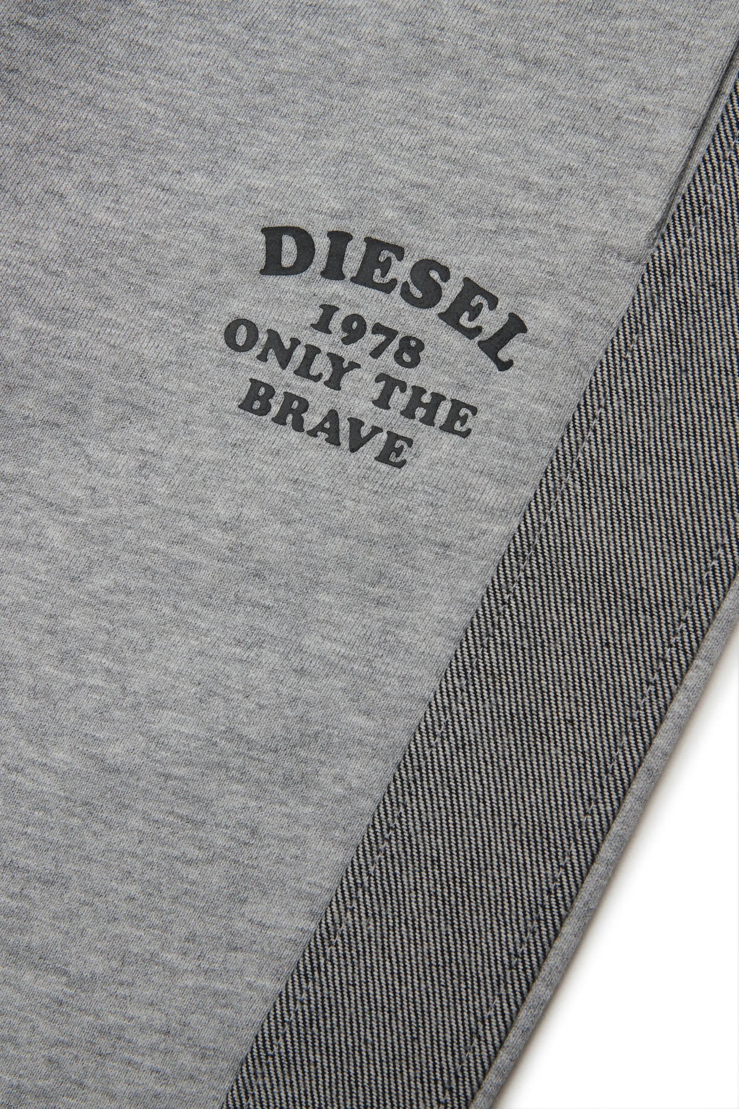 Sweatpants with denim side bands