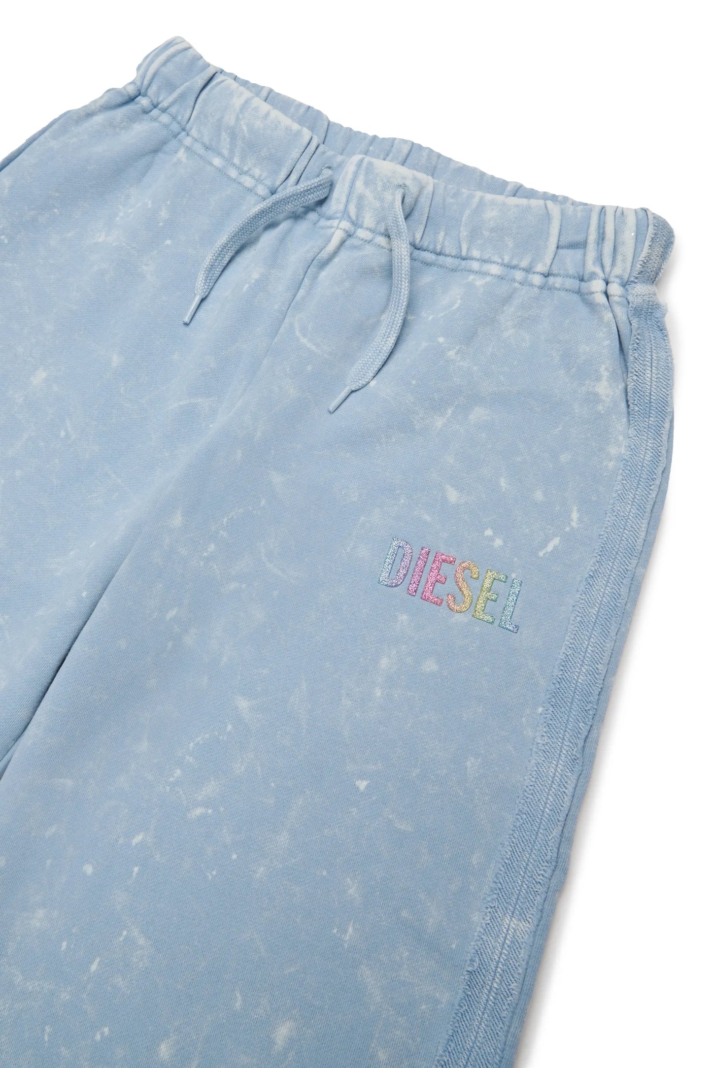 Cotton sweatpants with marbled effect