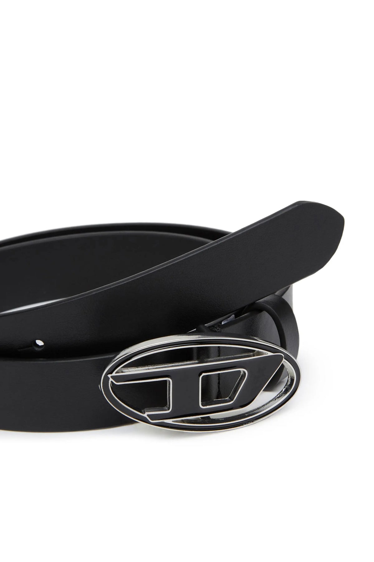 2.4cm leather belt with enamelled Oval D buckle Diesel