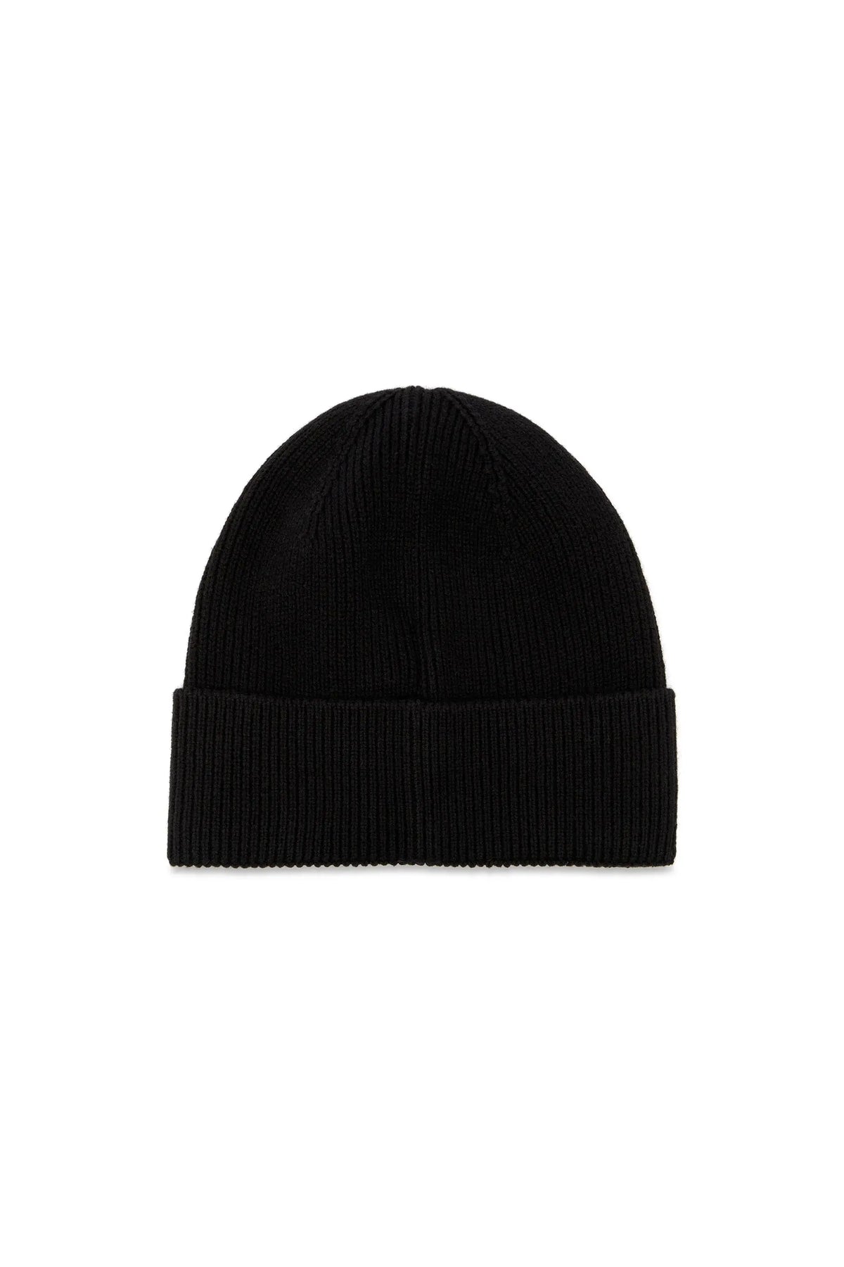 Ribbed beanie with D embroidery