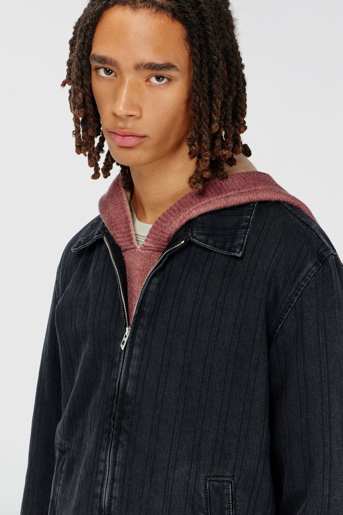 Jacket in pinstripe denim