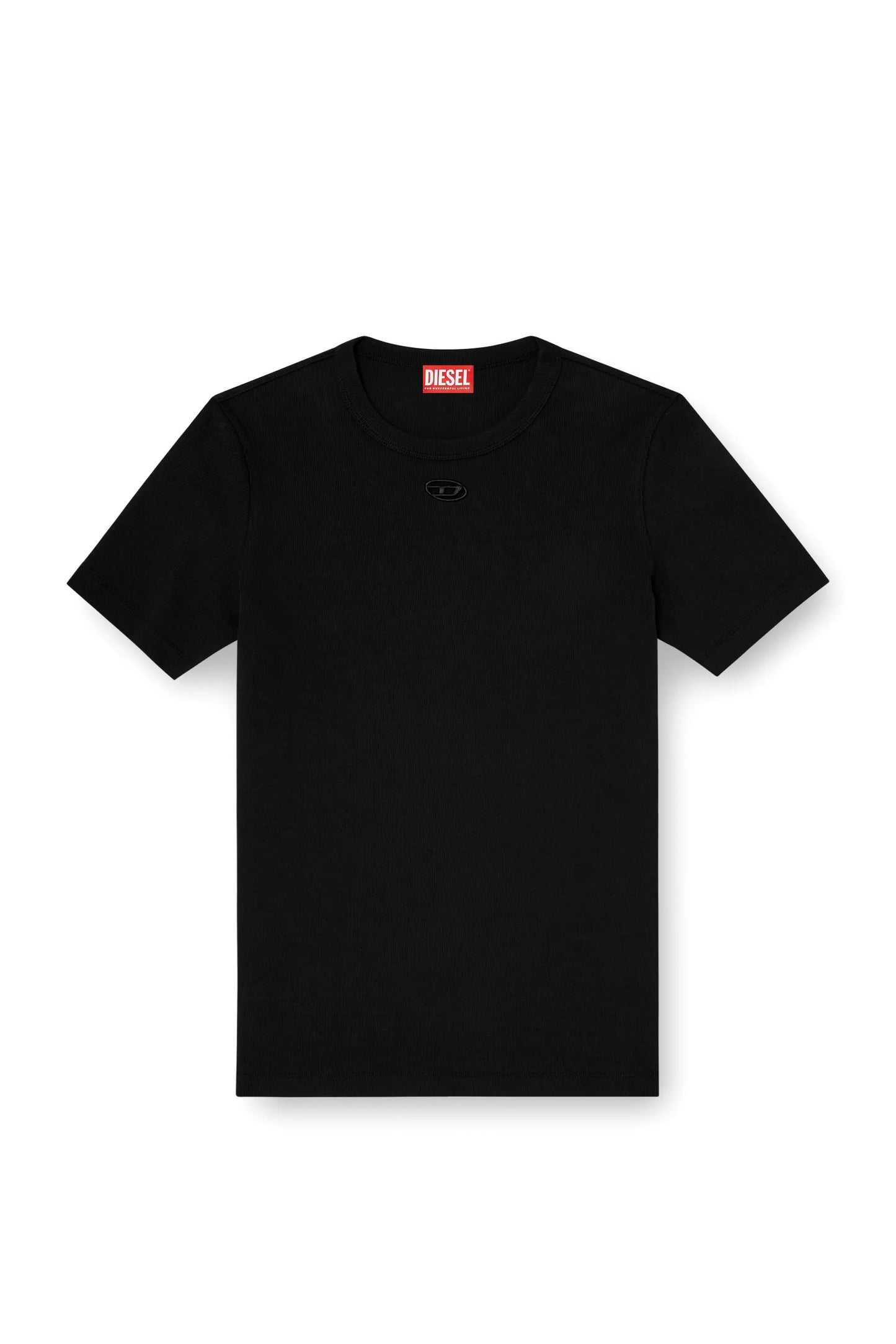 Slim short-sleeve top with laser cut Oval D