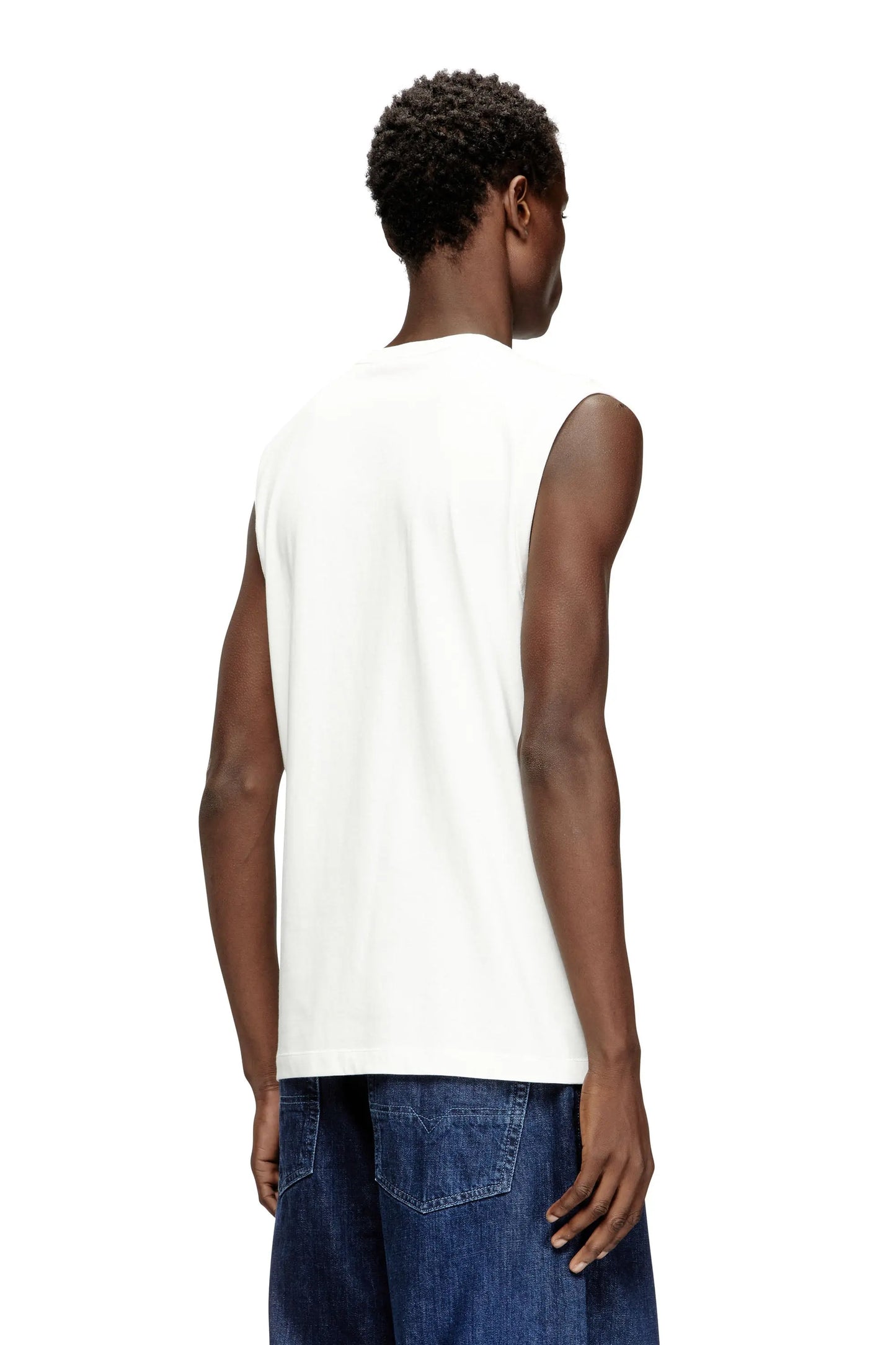 Cotton tank top with metallic Oval D