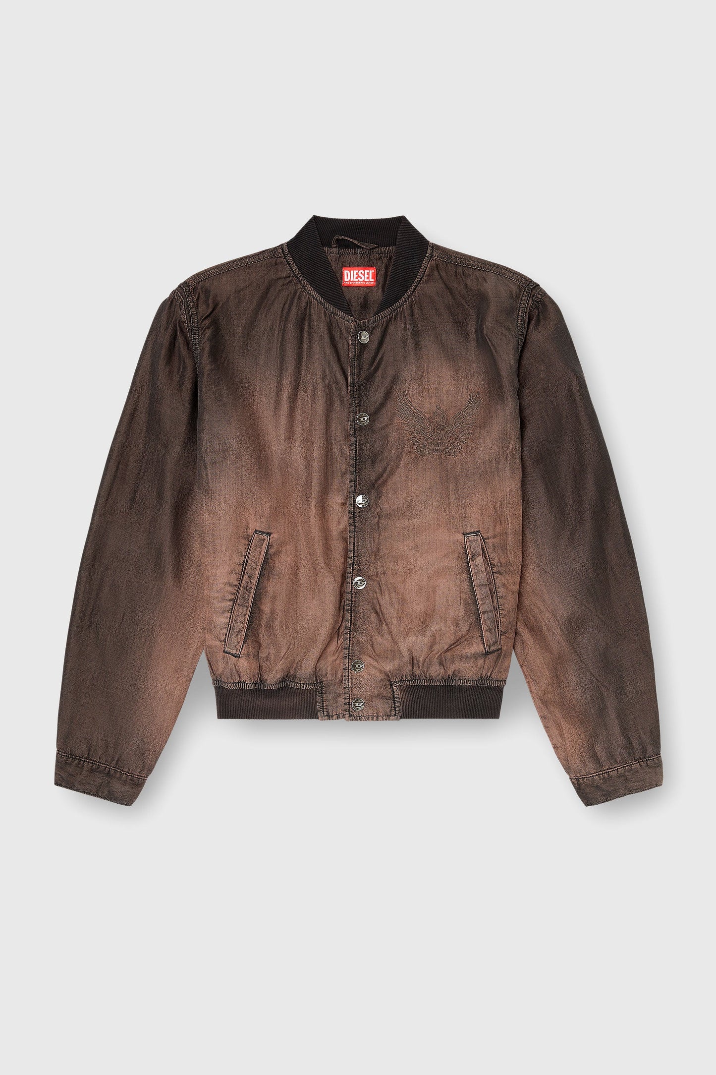 Bomber jacket in fluid coated denim