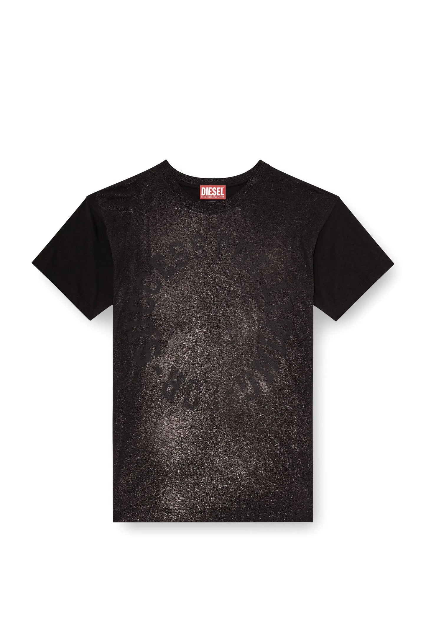 Cotton crew-neck T-shirt with foil print