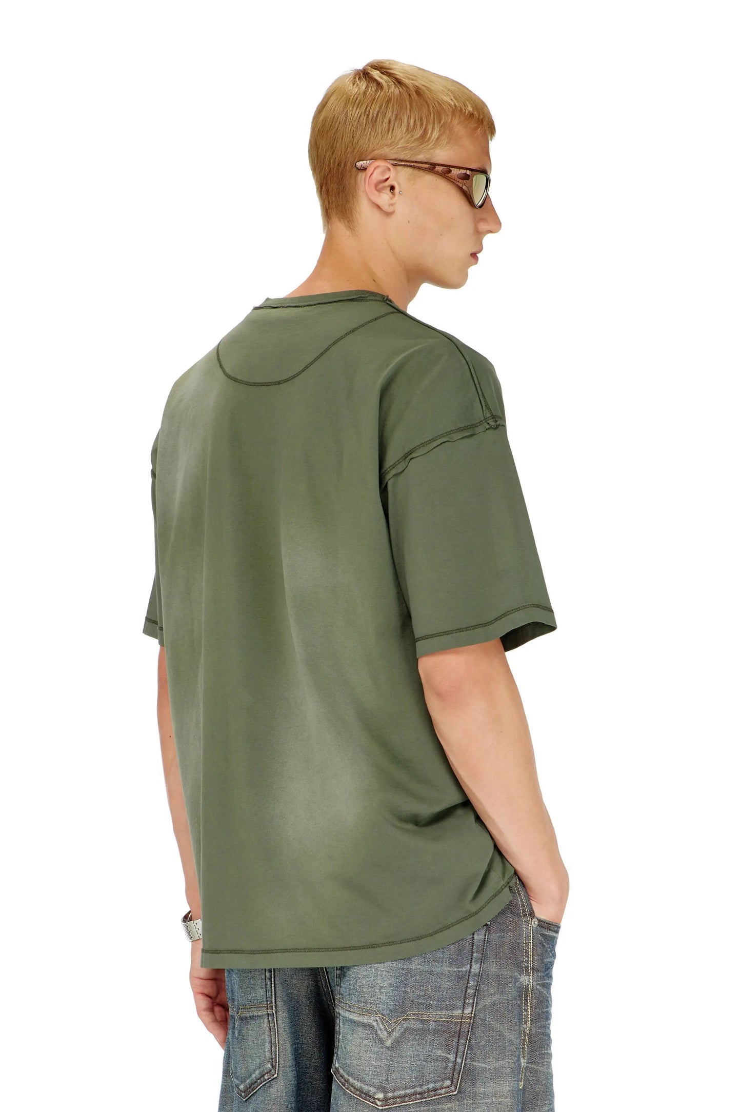 Faded T-shirt with ripped pocket detail