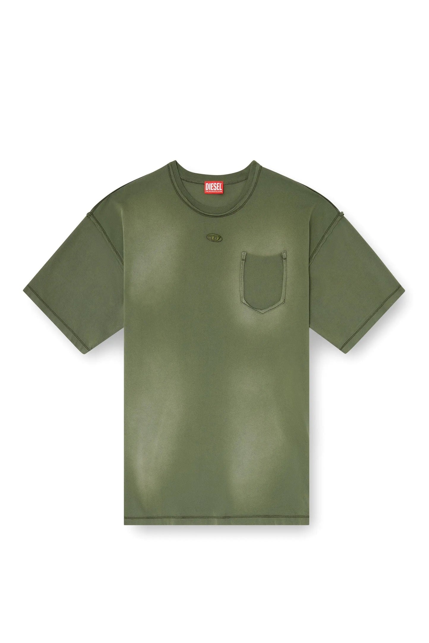 Faded T-shirt with ripped pocket detail