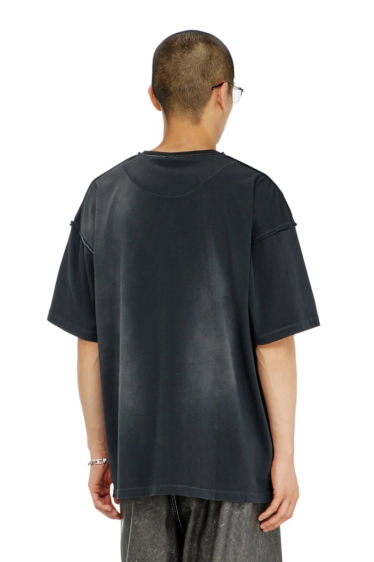 Faded T-shirt with ripped pocket detail