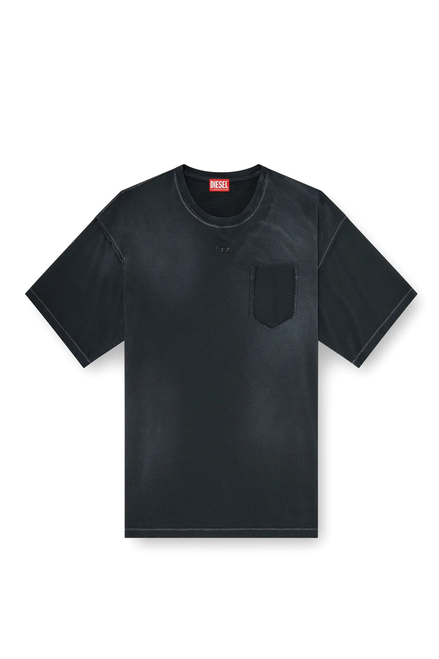 Faded T-shirt with ripped pocket detail