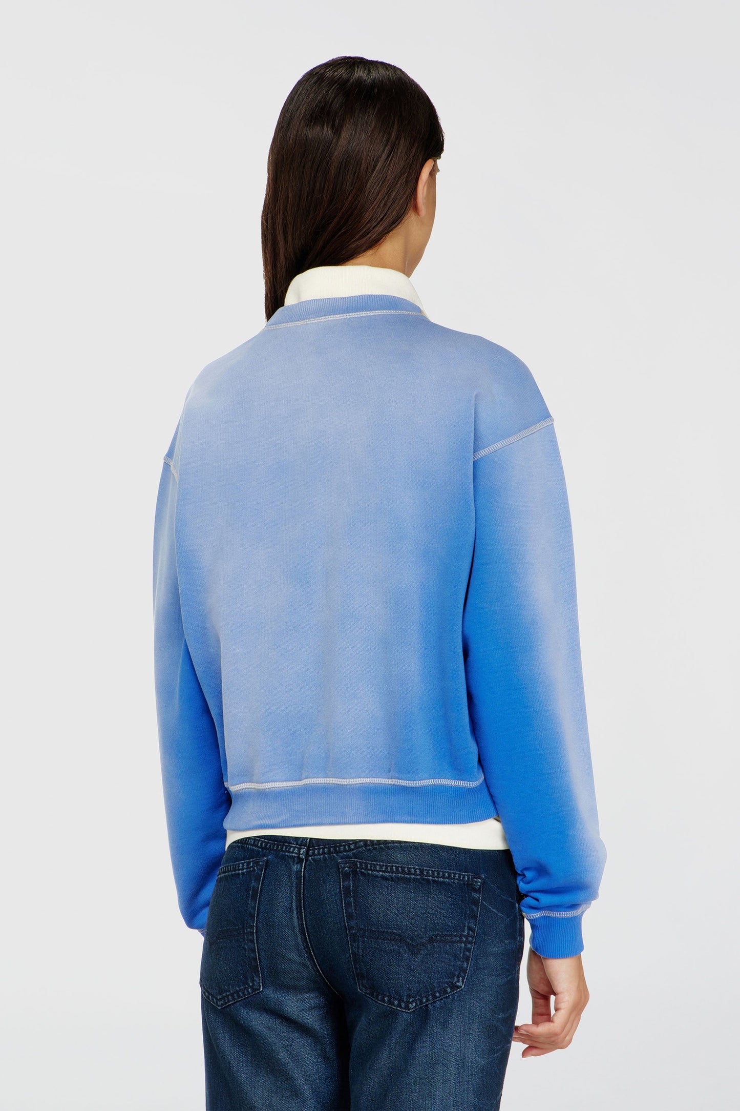Cotton sweatshirt with logo embroidery