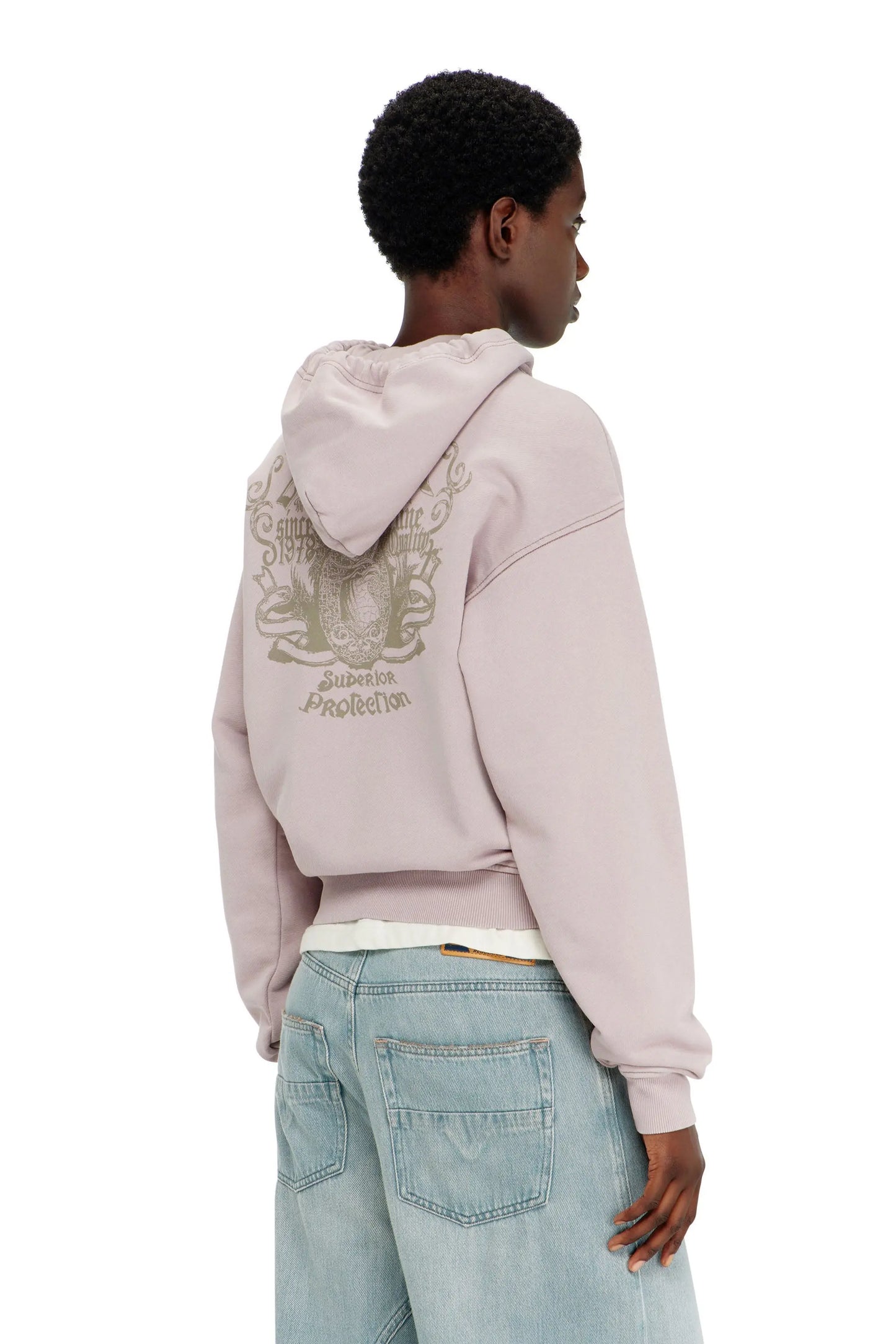 Hoodie with prints and rhinestone studs
