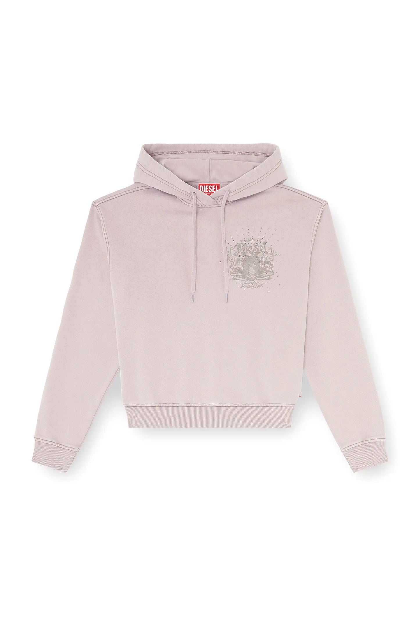 Hoodie with prints and rhinestone studs
