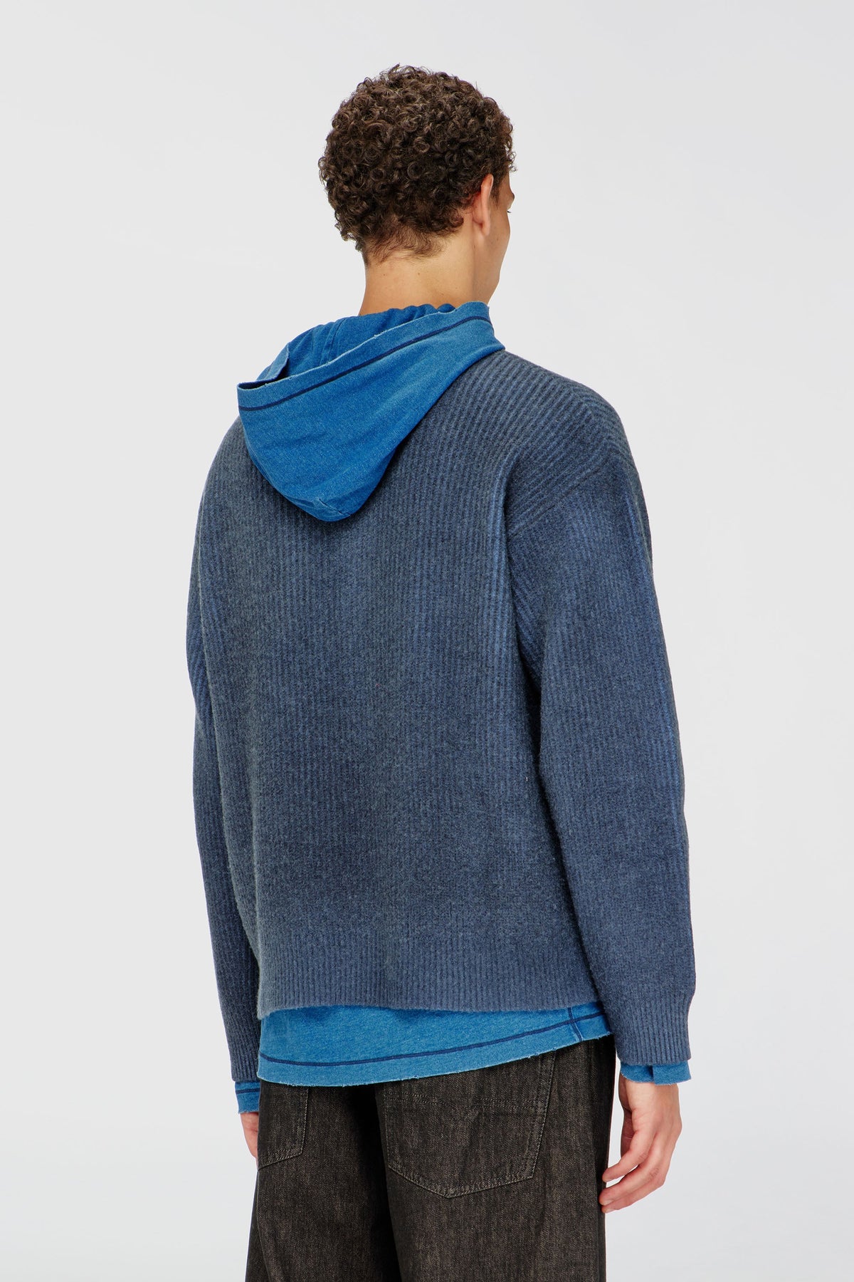 Wool-blend jumper with mock pocket