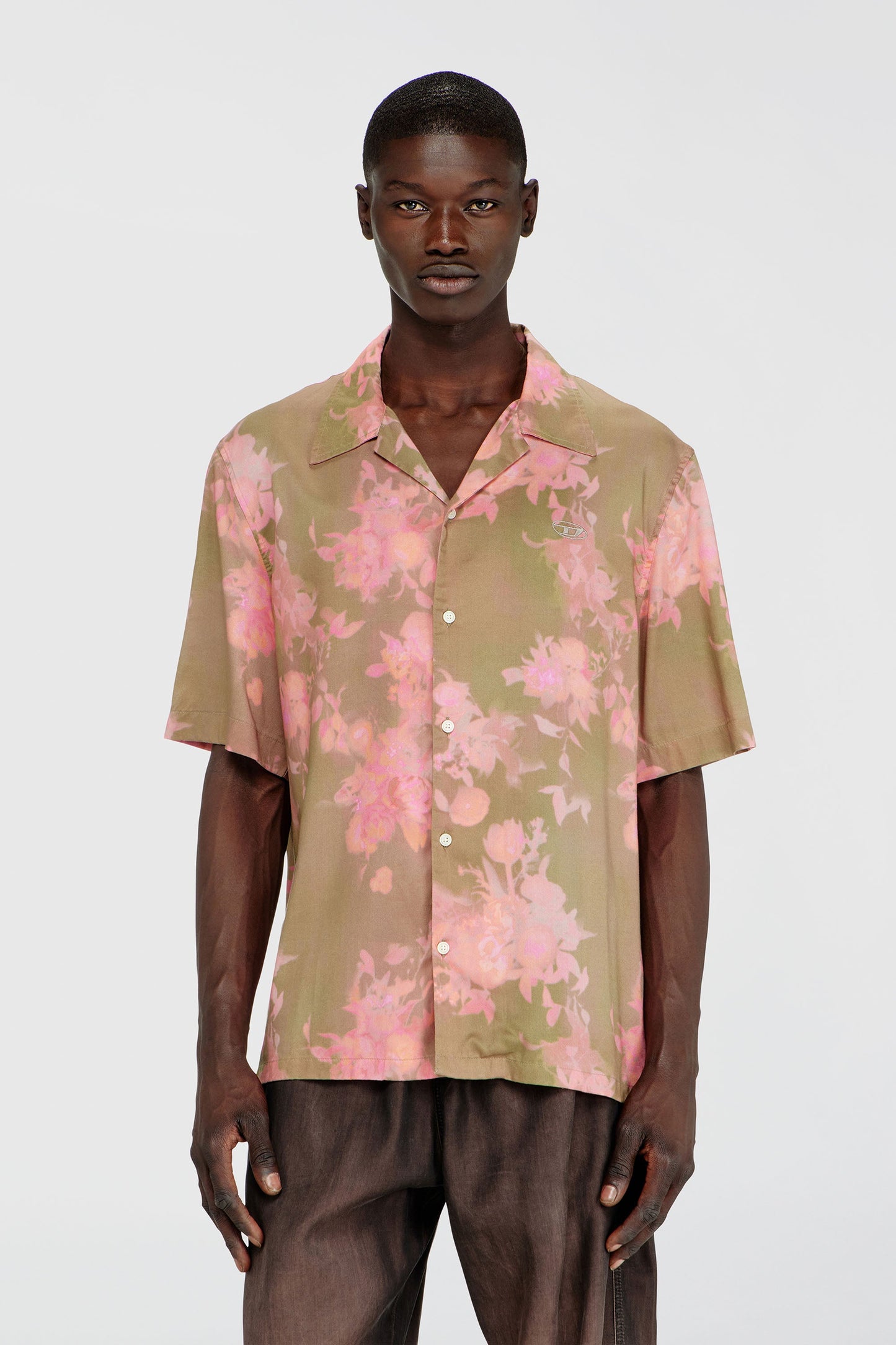 Lyocell shirt with all-over floral print
