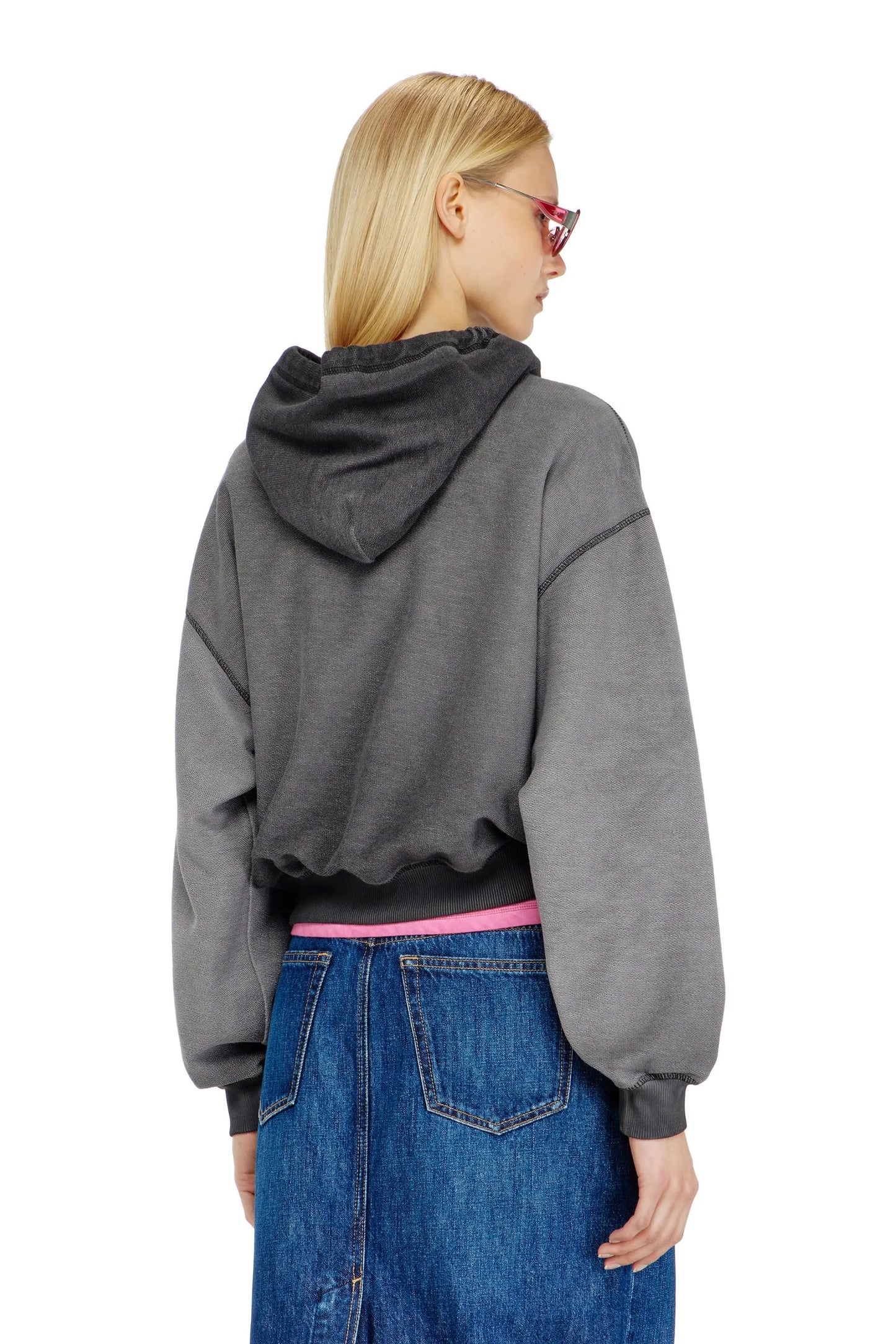 Hoodie with dévoré print