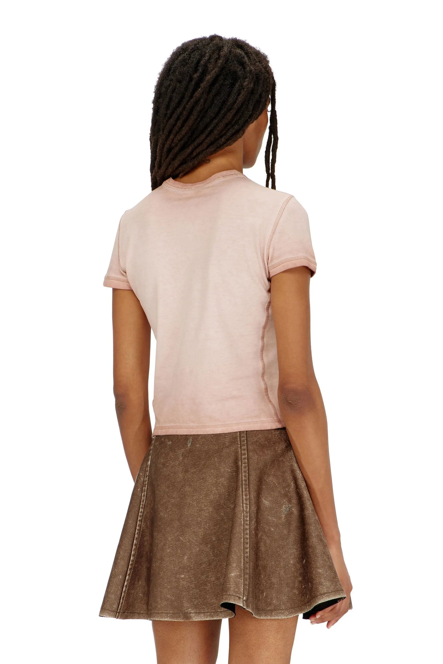 T-shirt with patches and microwaffle sides