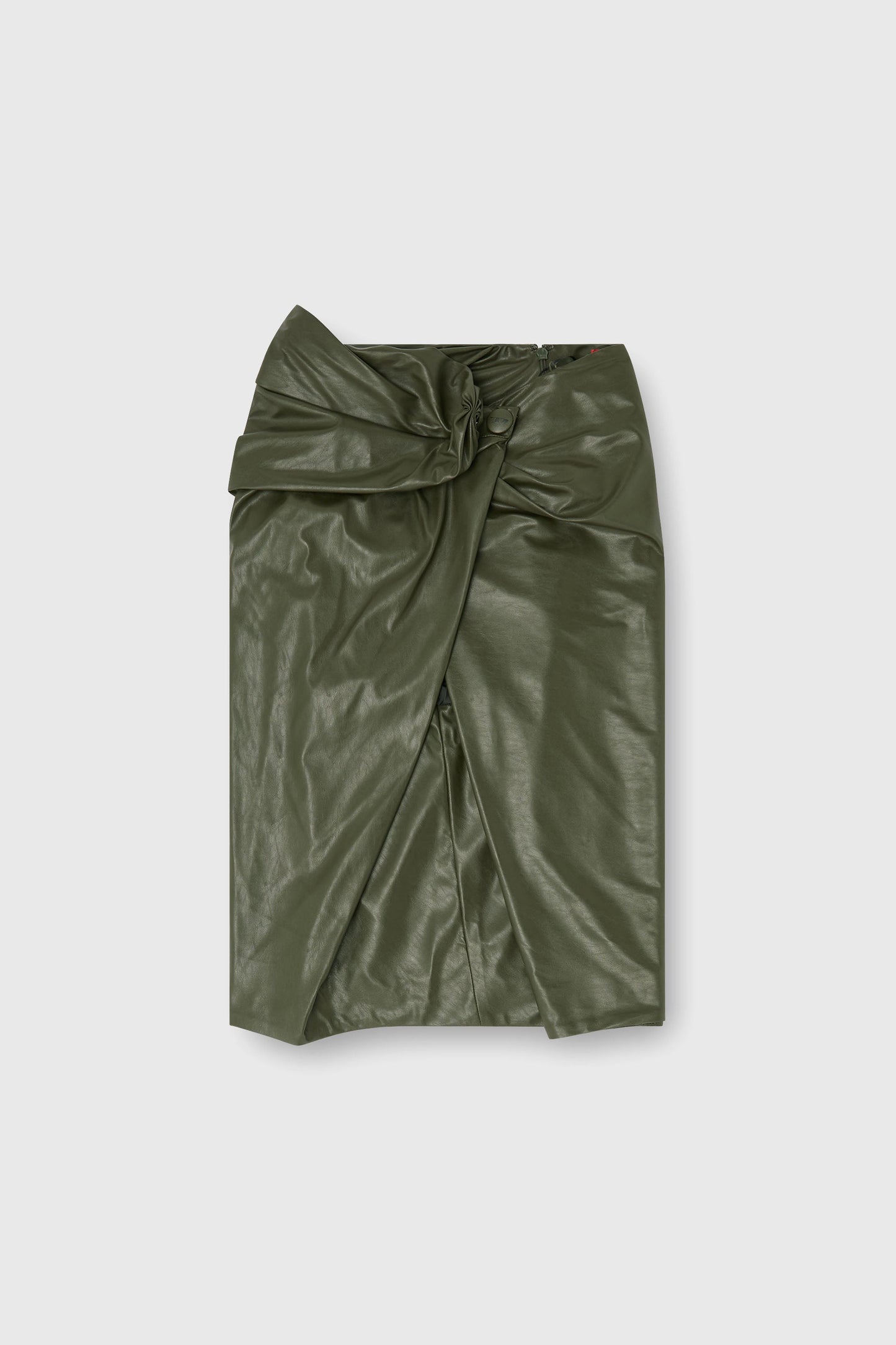 Draped pencil skirt with split