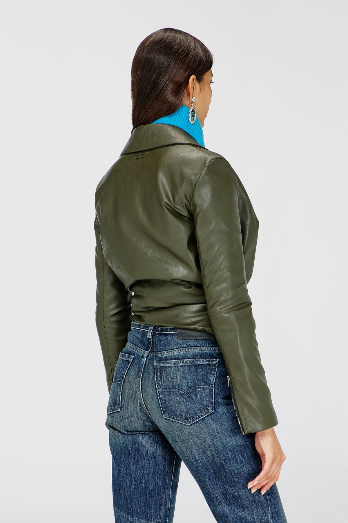 Draped wrap-effect jacket