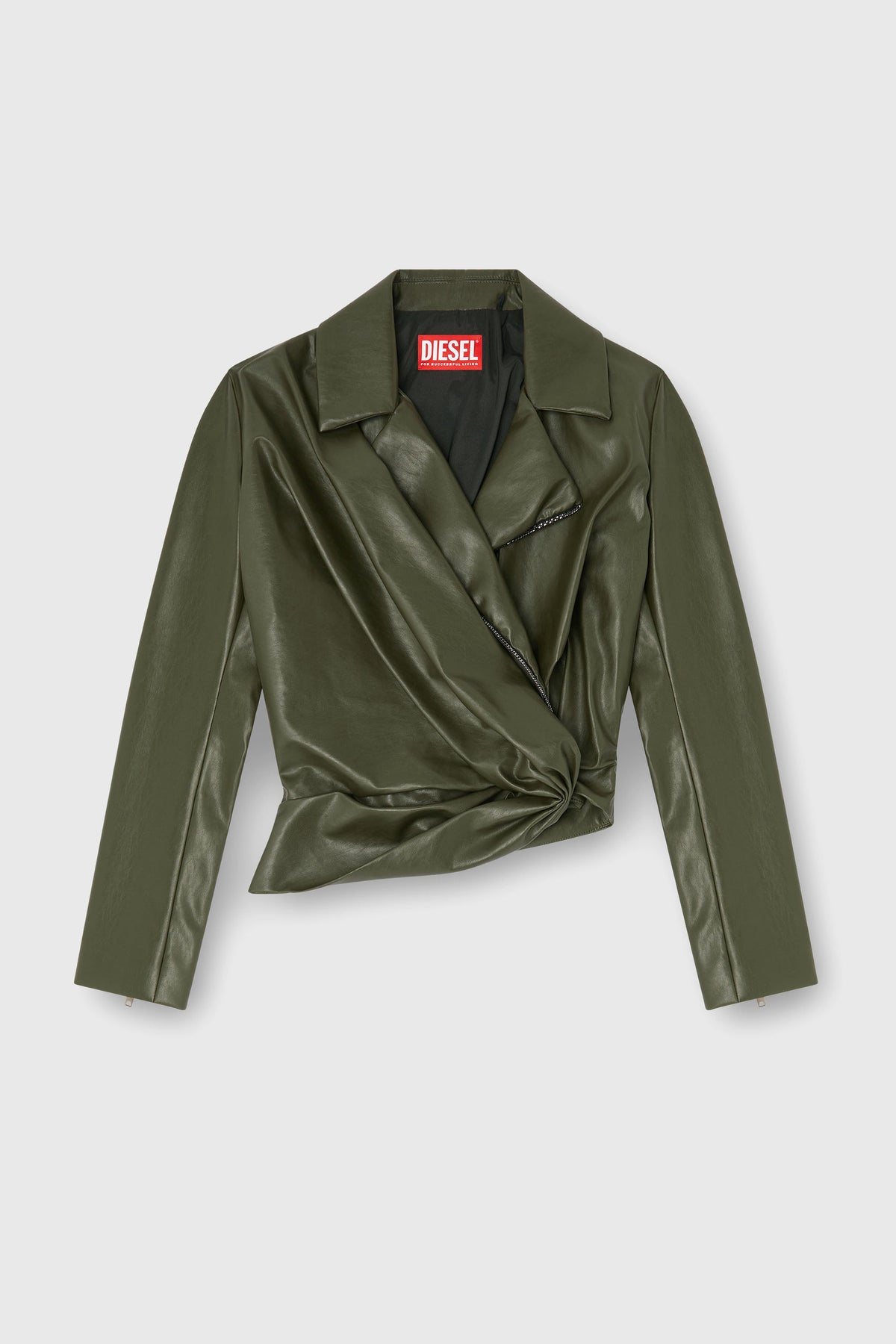 Draped wrap-effect jacket