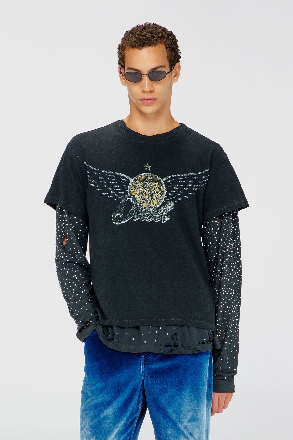Cotton-hemp T-shirt with concert graphics