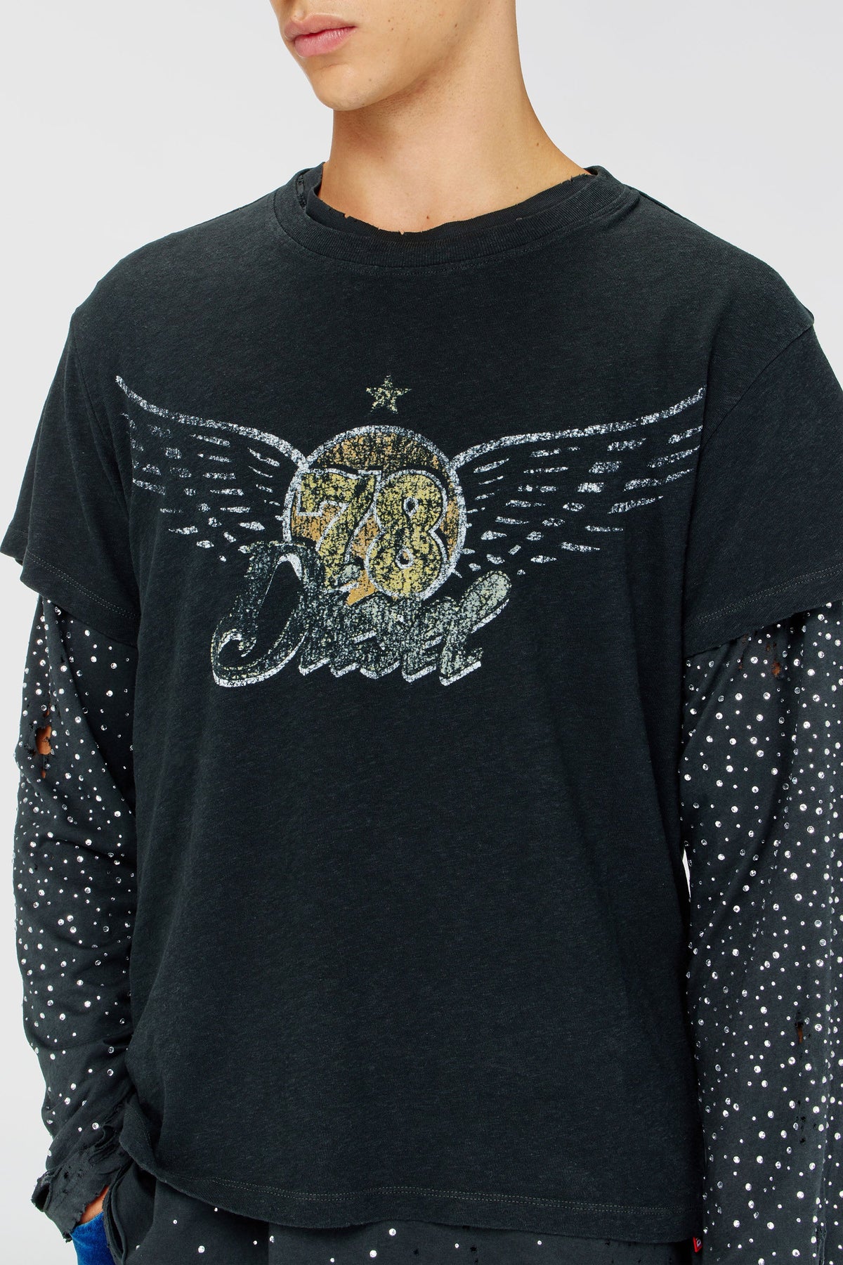 Cotton-hemp T-shirt with concert graphics