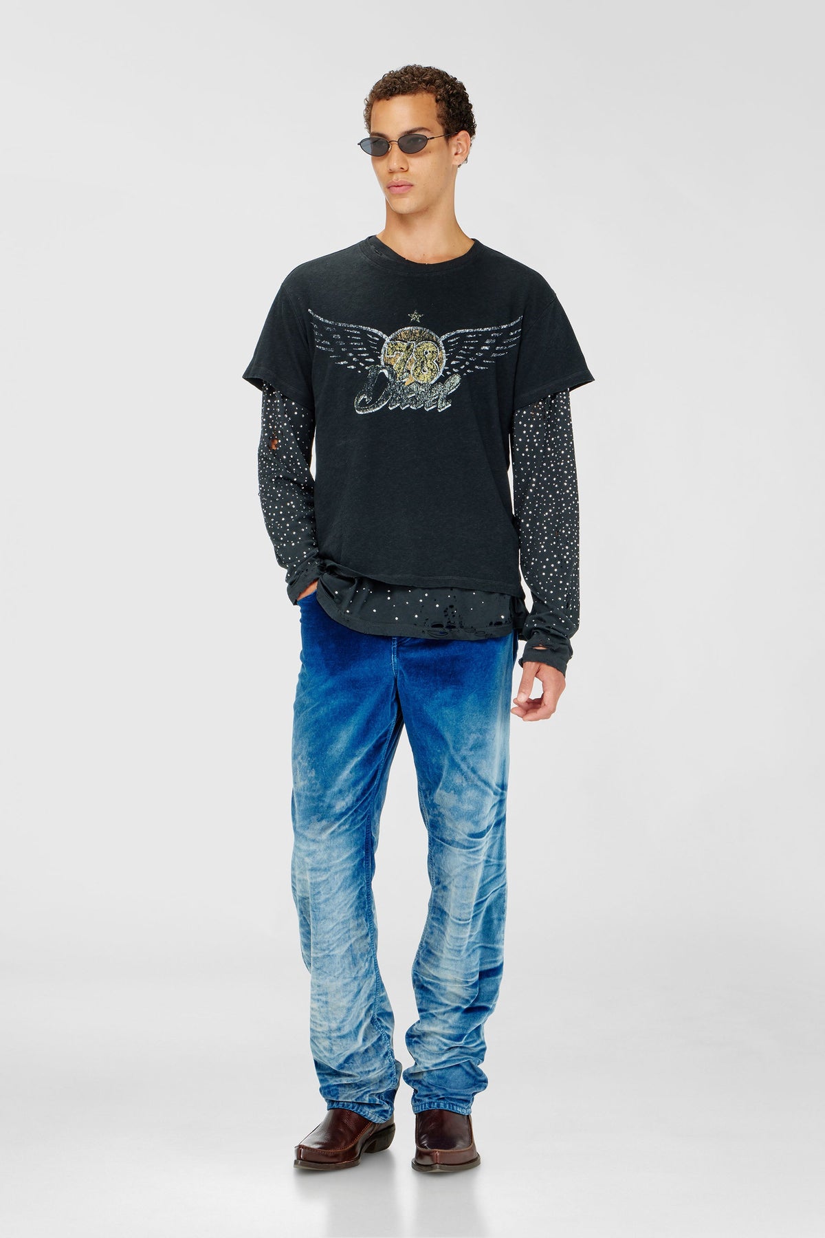 Cotton-hemp T-shirt with concert graphics