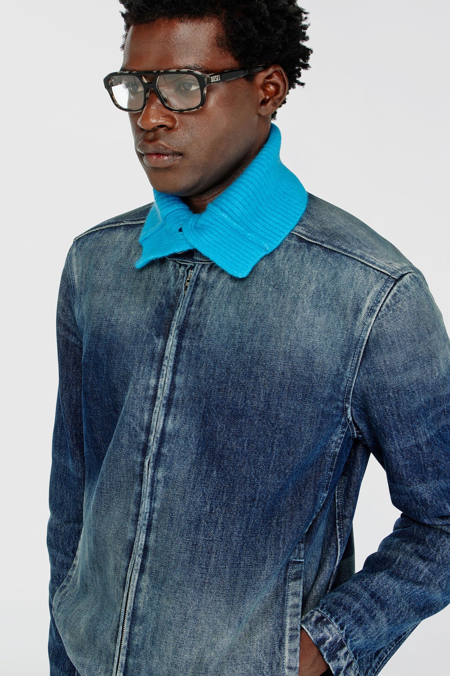 Moto jacket in denim