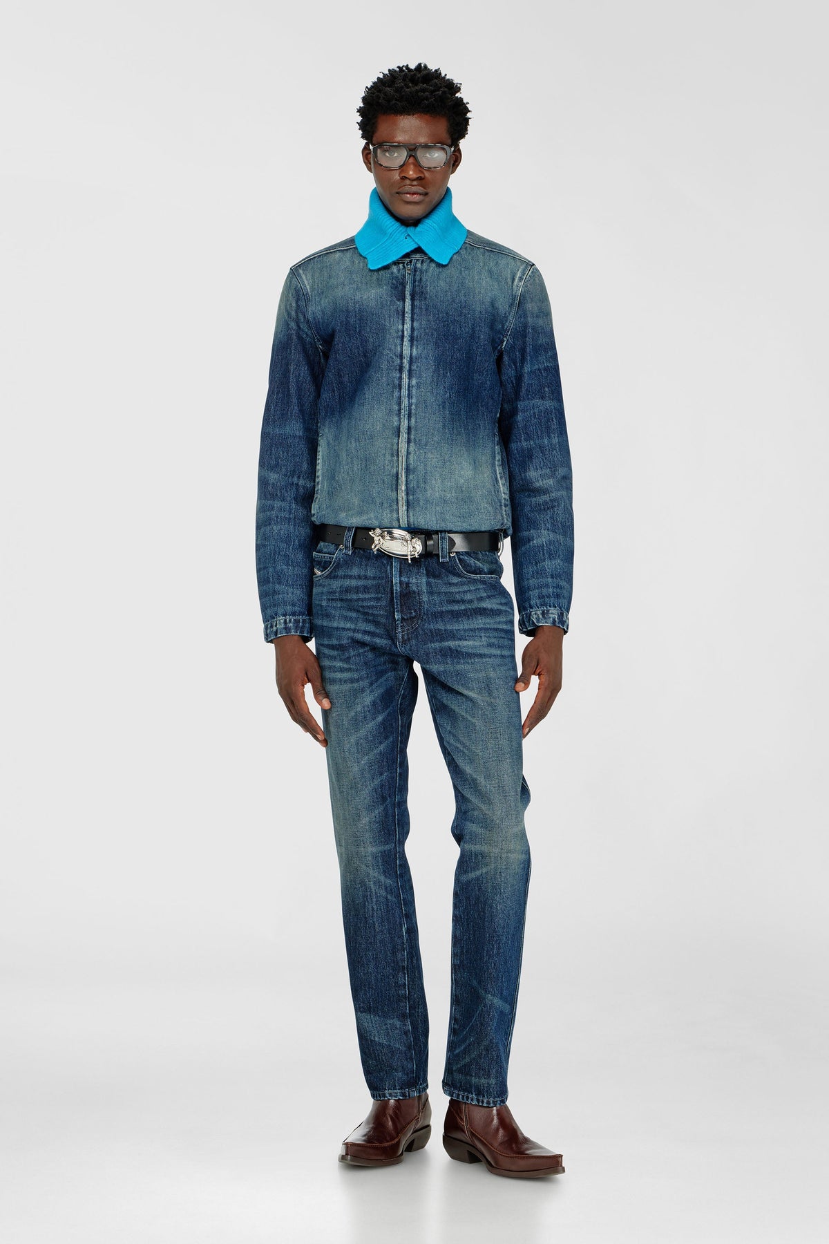 Moto jacket in denim