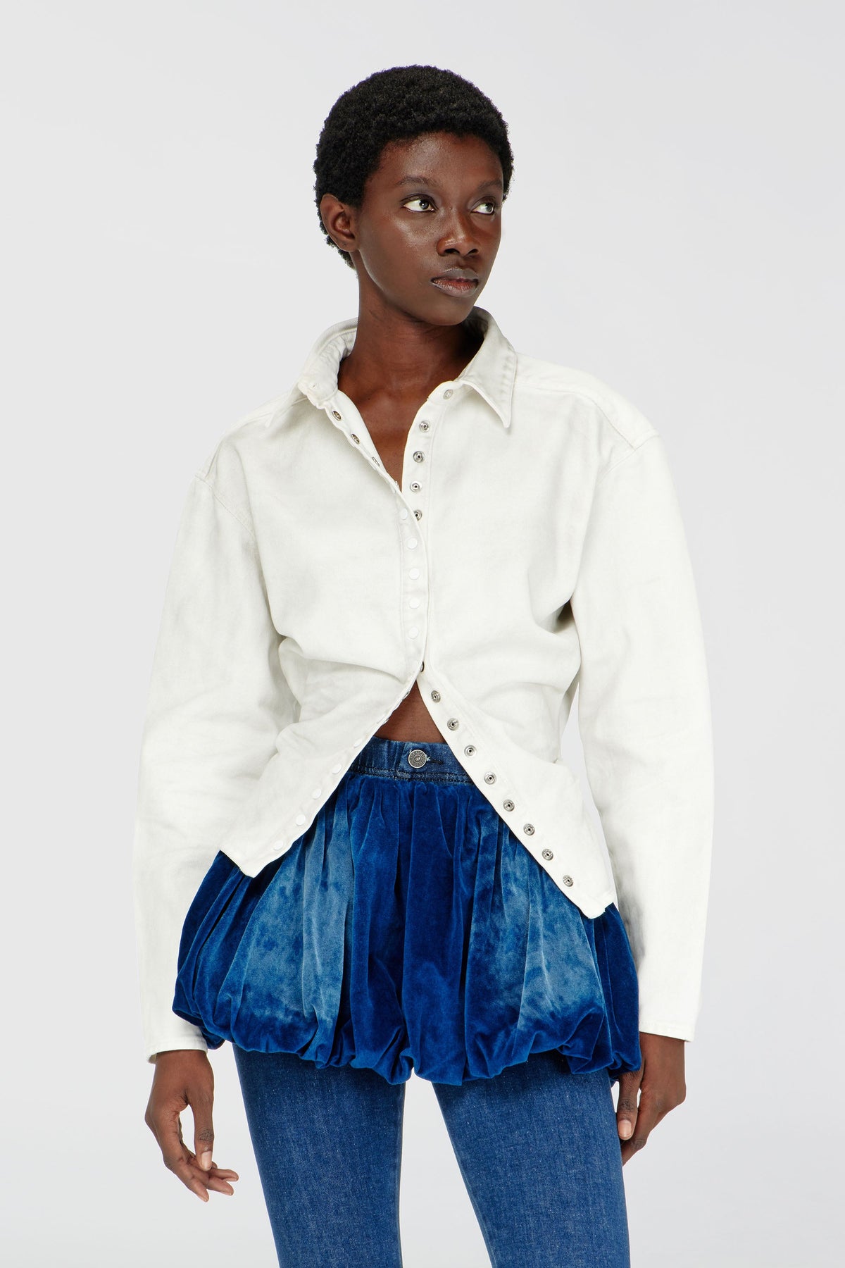 Fitted shirt in denim