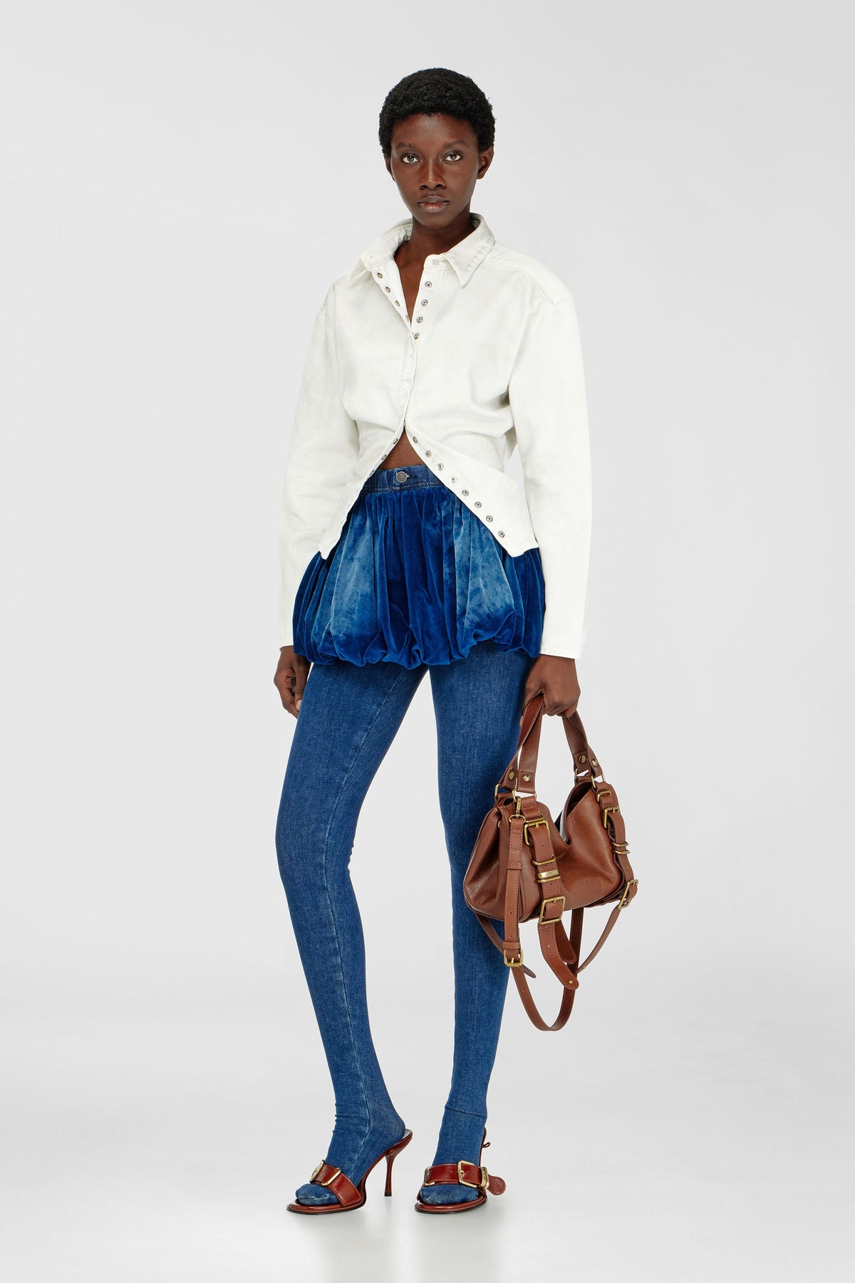 Fitted shirt in denim