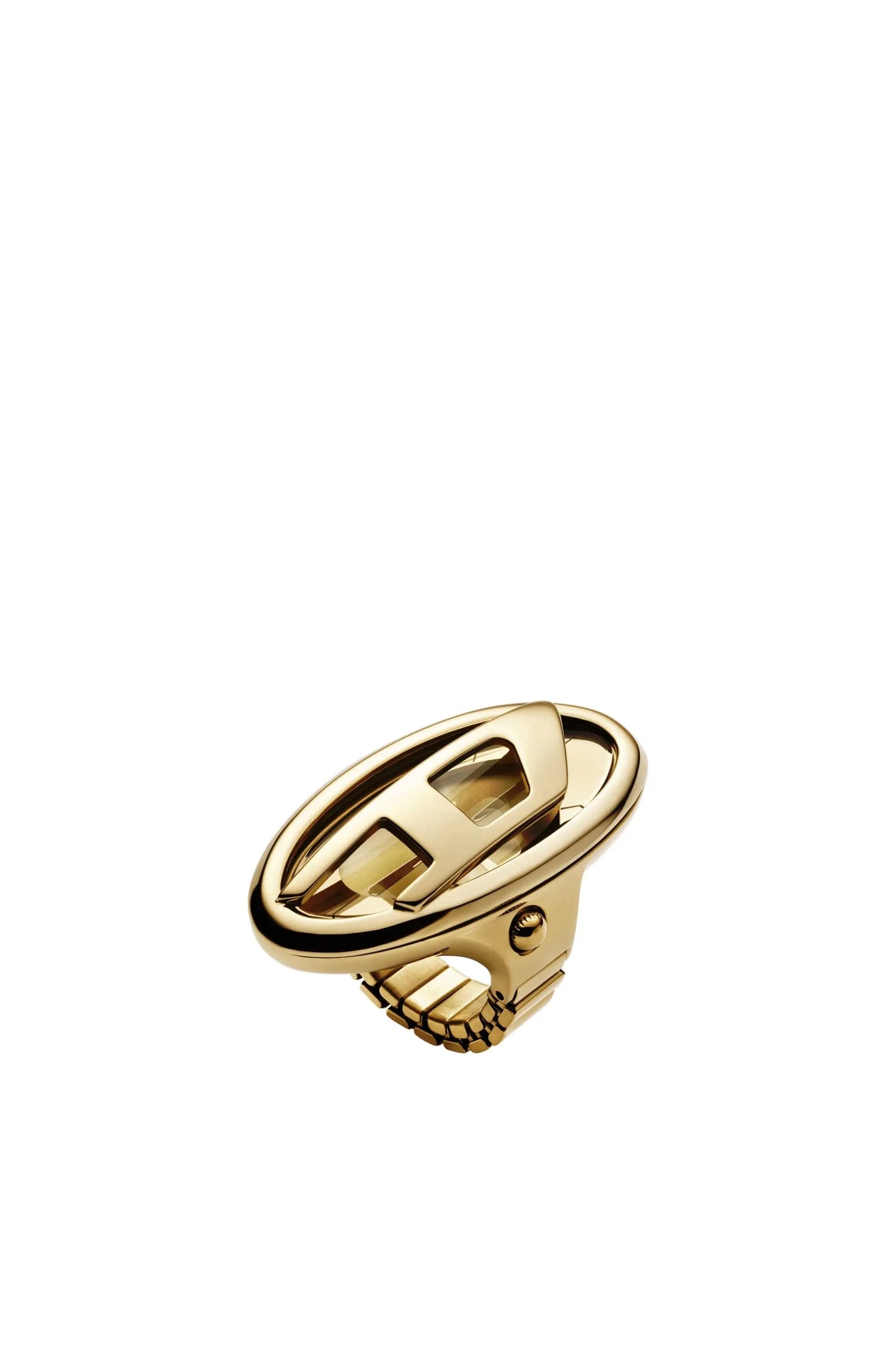 D-Era gold-tone stainless steel ring watch