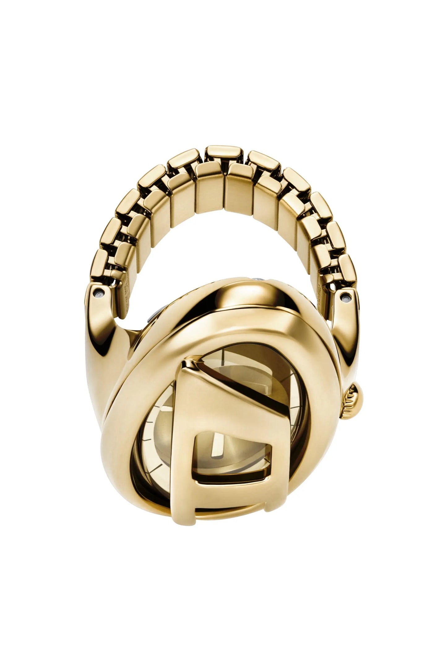 D-Era gold-tone stainless steel ring watch