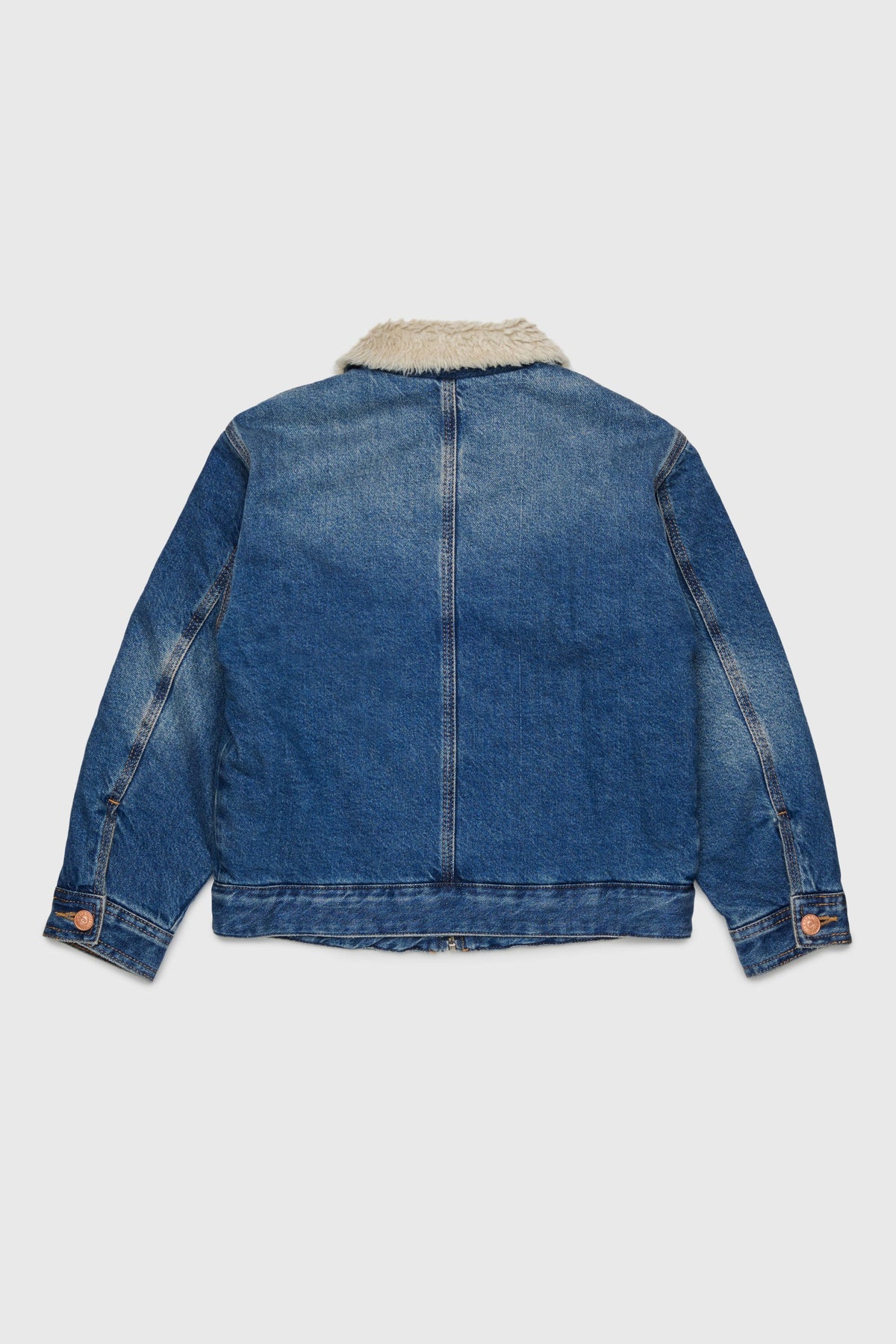 Denim jacket with teddy fleece collar