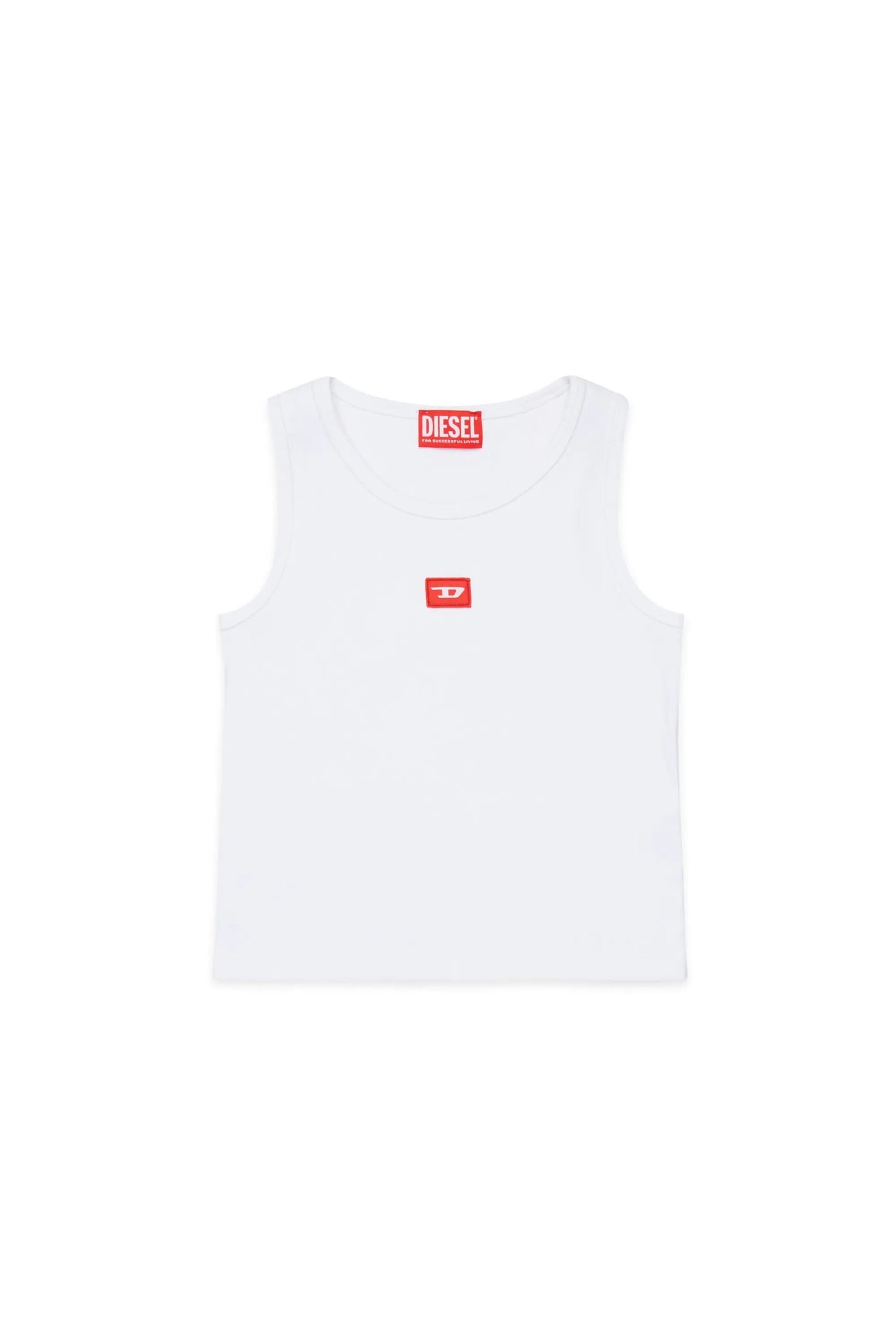 Ribbed cotton tank top with patch