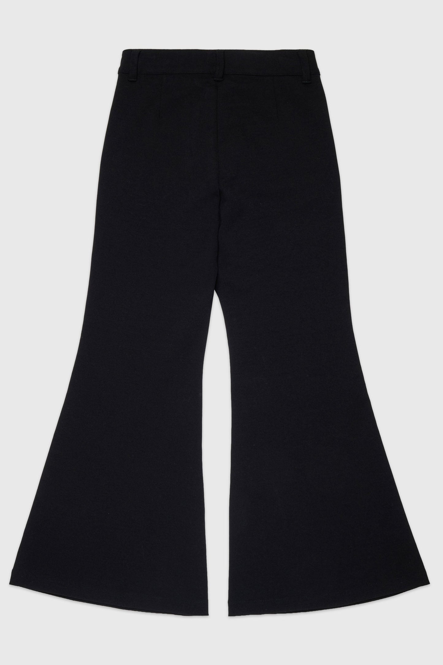 Flared pants in compact stretch fabric