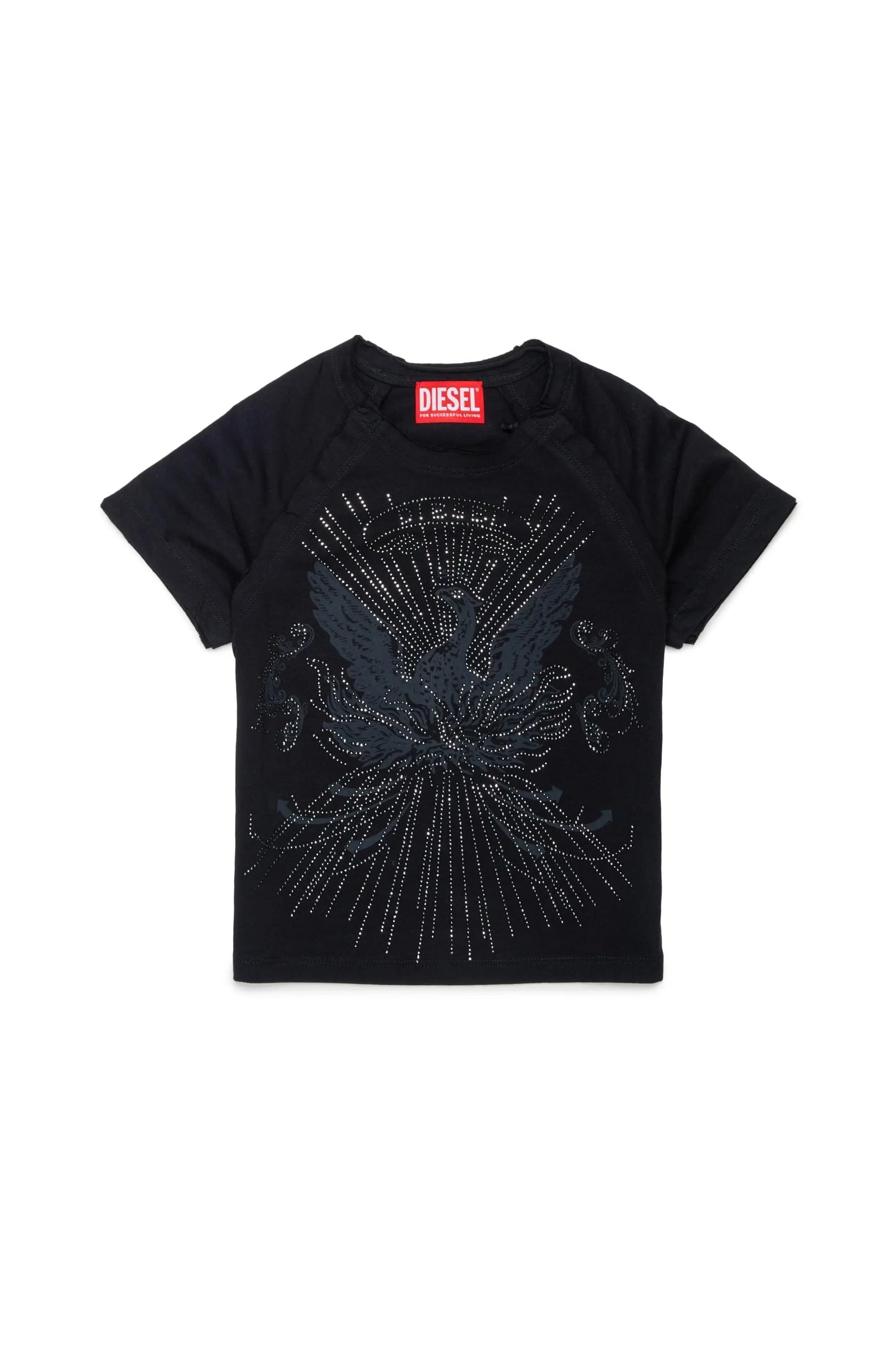 T-shirt with embellished phoenix motif