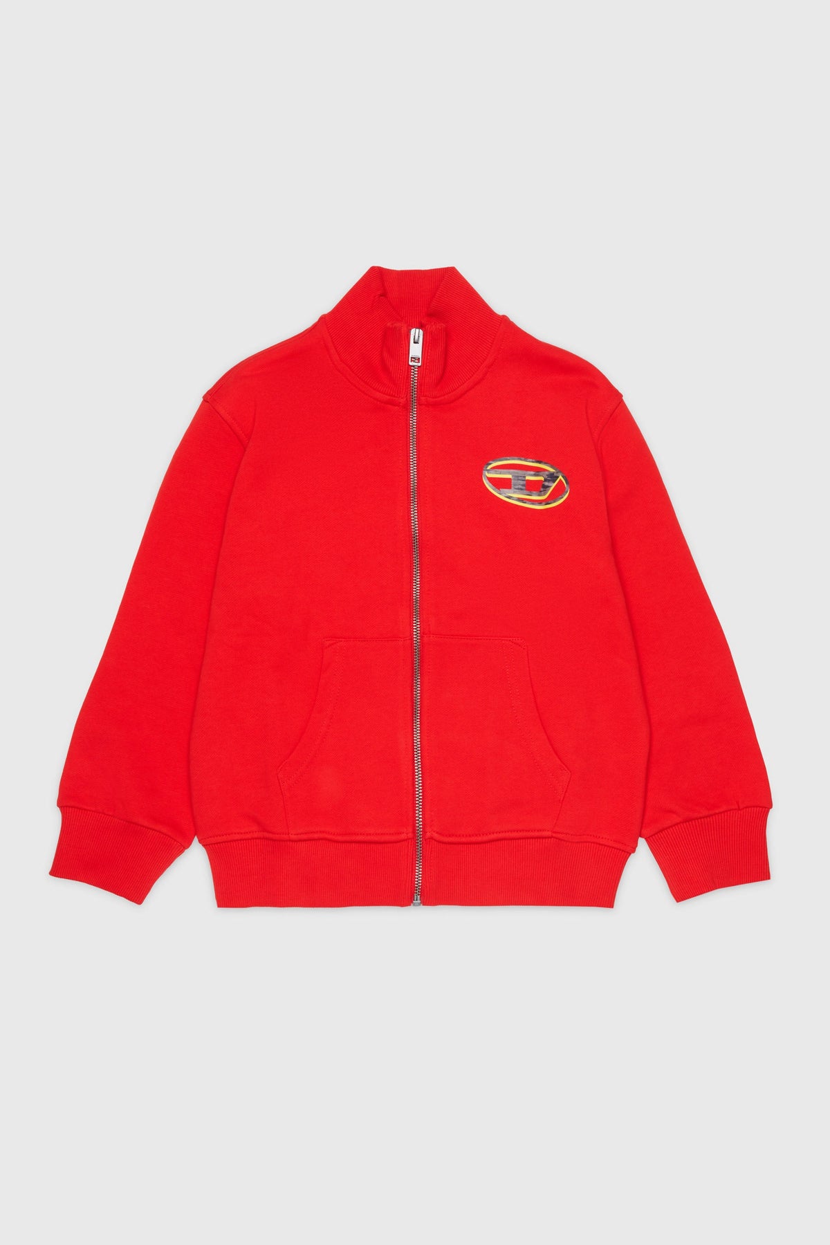 Zip-up sweatshirt with two-tone Oval D print