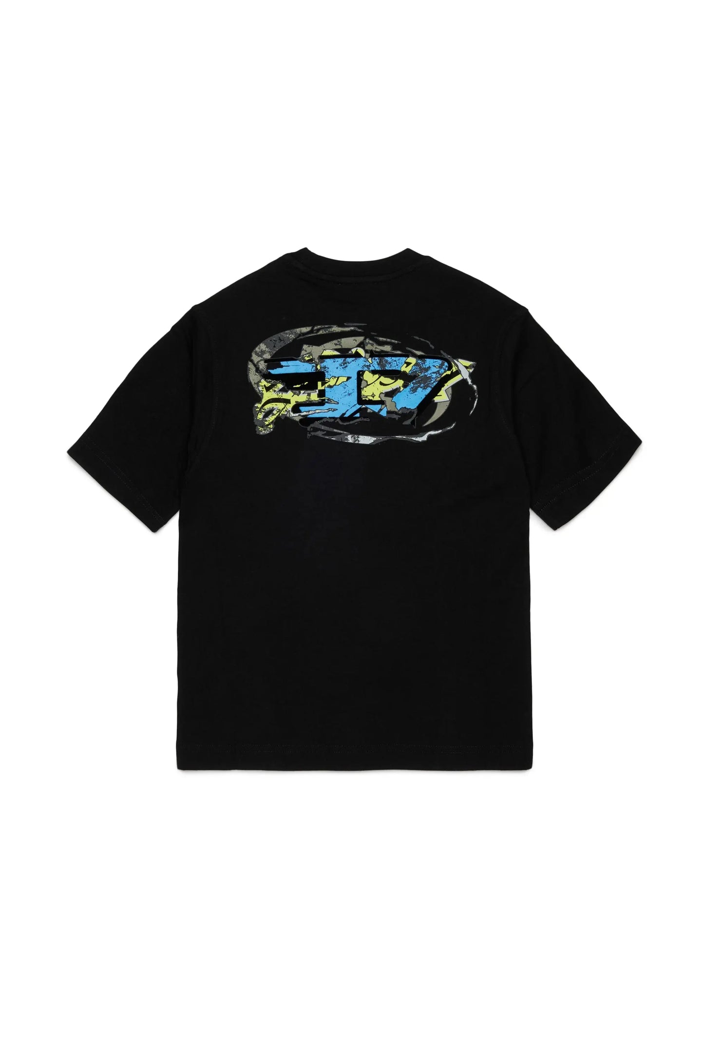 T-shirt with Oval D embroidery and flock print