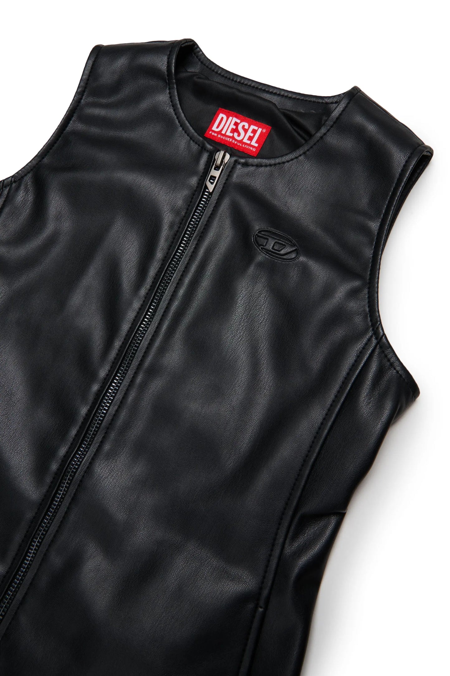 Zip-through sleeveless shirt dress