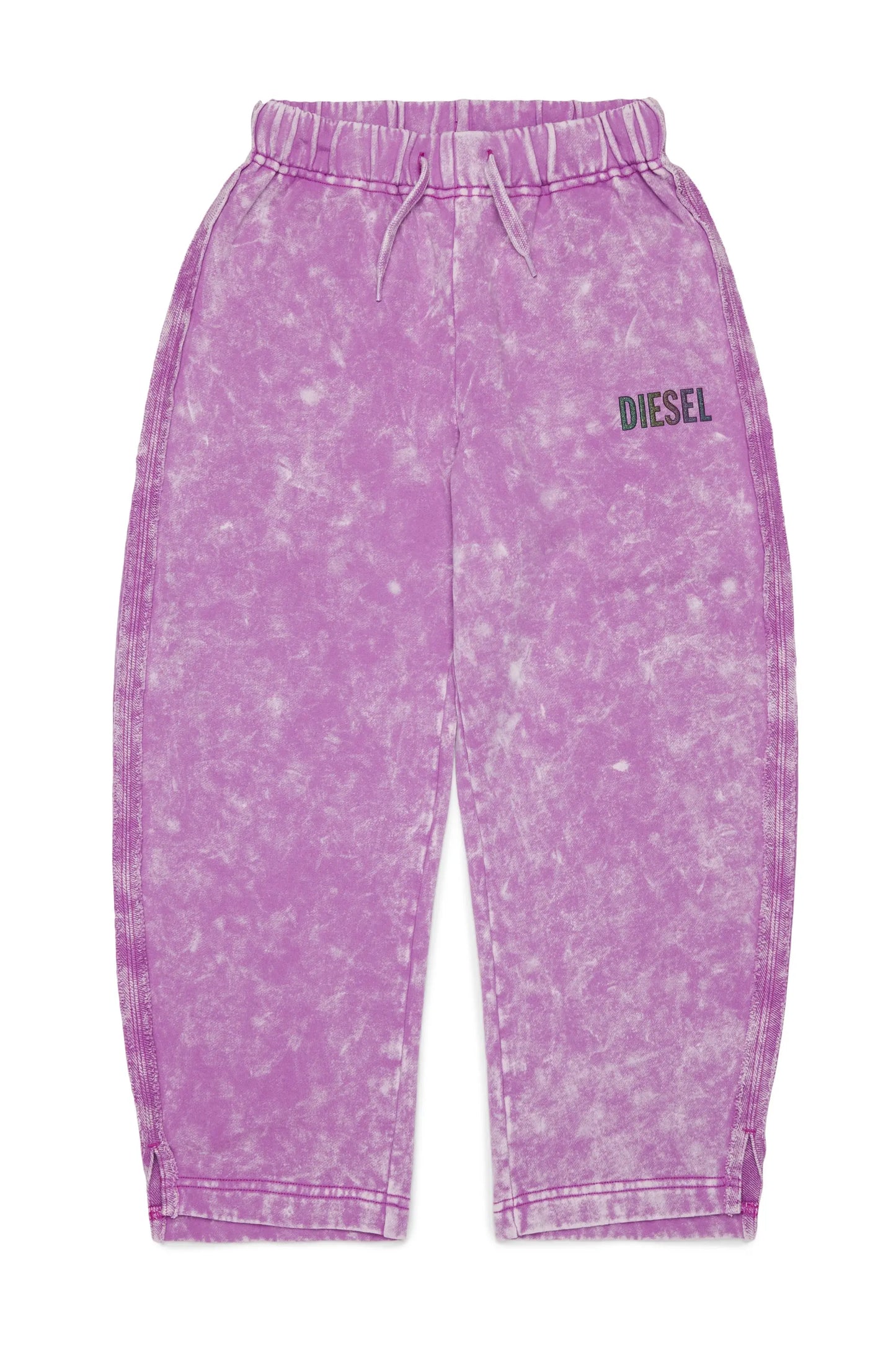 Cotton sweatpants with marbled effect