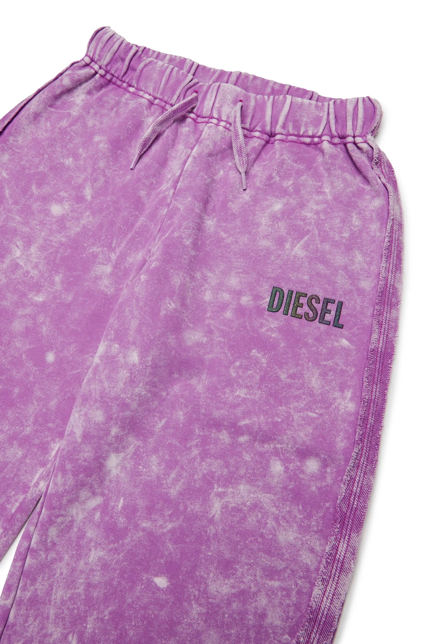 Cotton sweatpants with marbled effect