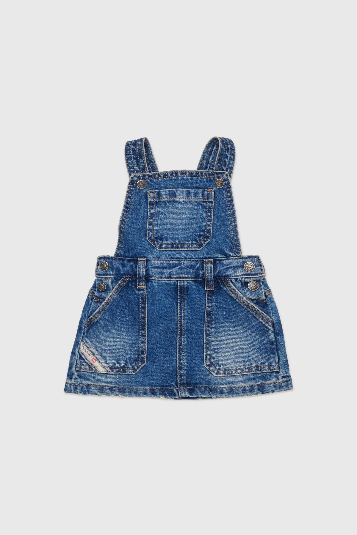 Denim dungaree dress
