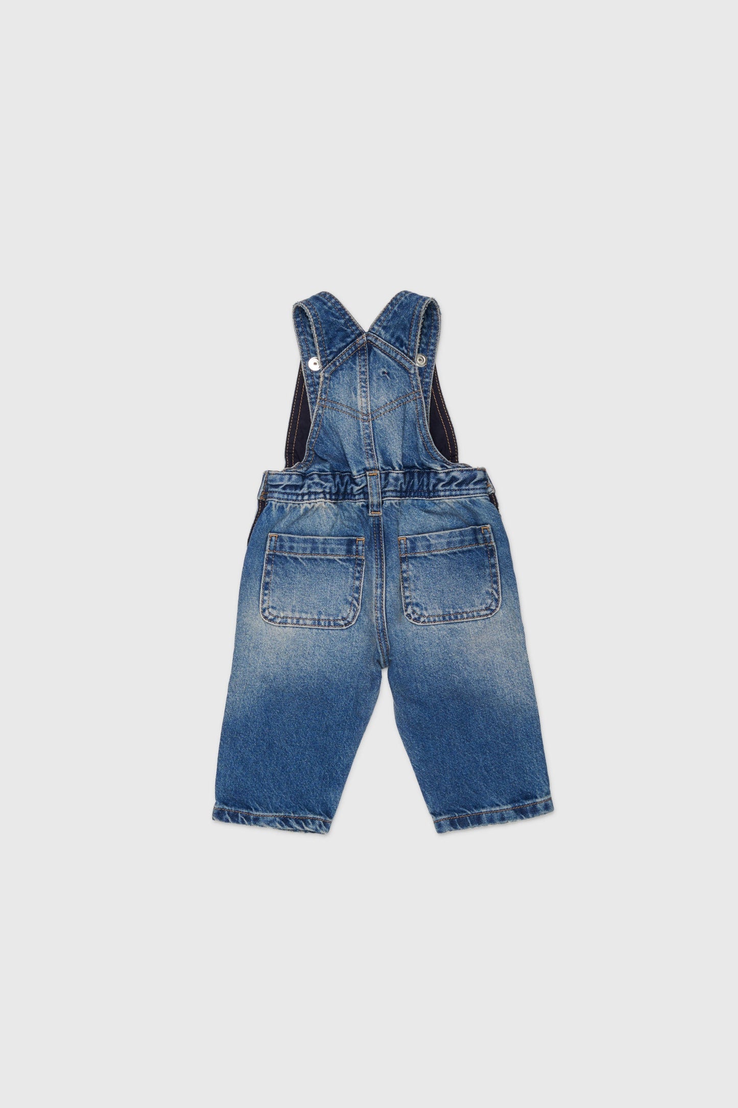 Denim dungarees with logo embroidery