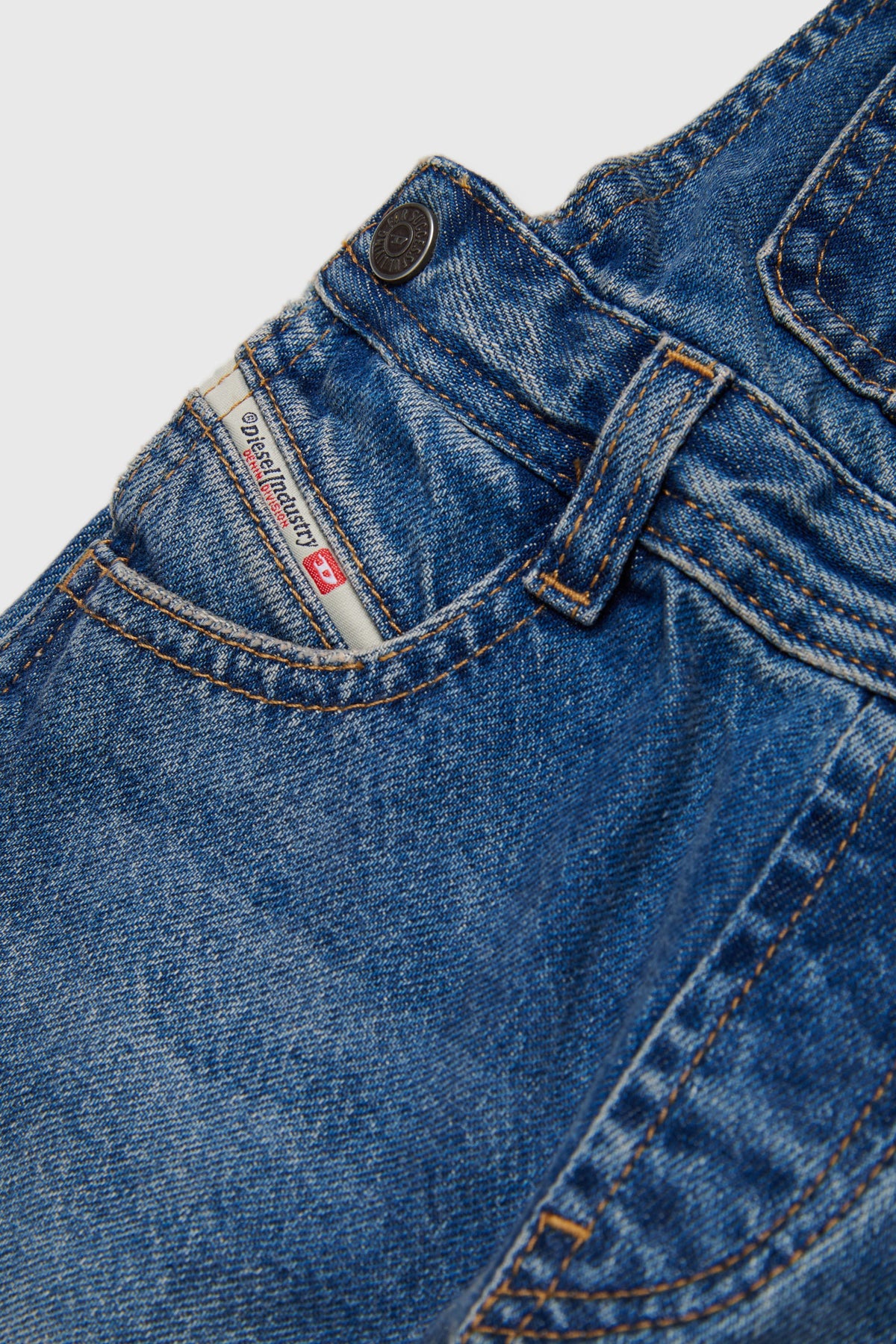 Denim dungarees with logo embroidery